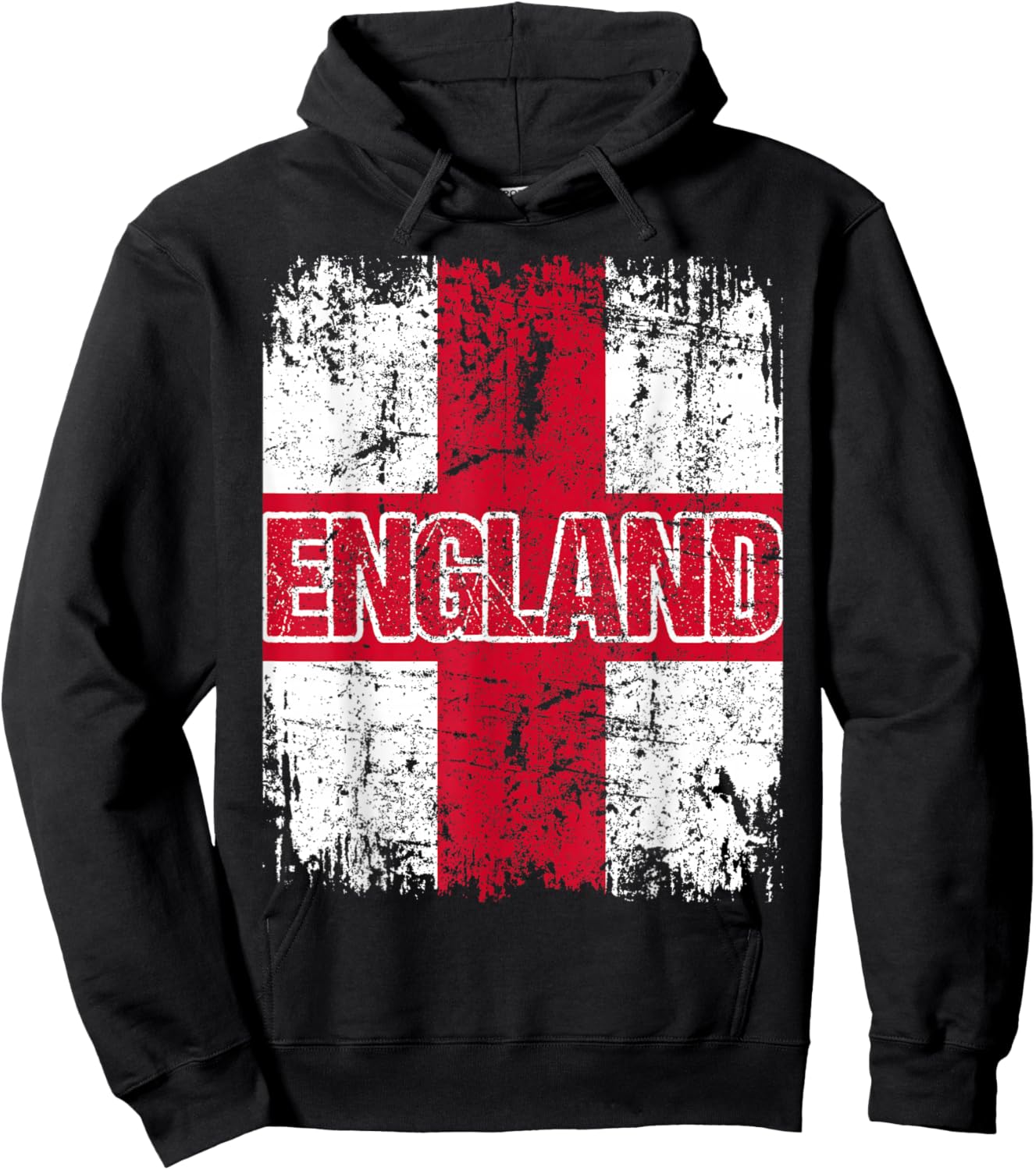 ENGLAND Flag Vintage Distressed ENGLAND Hoodie - Hoodie | Black