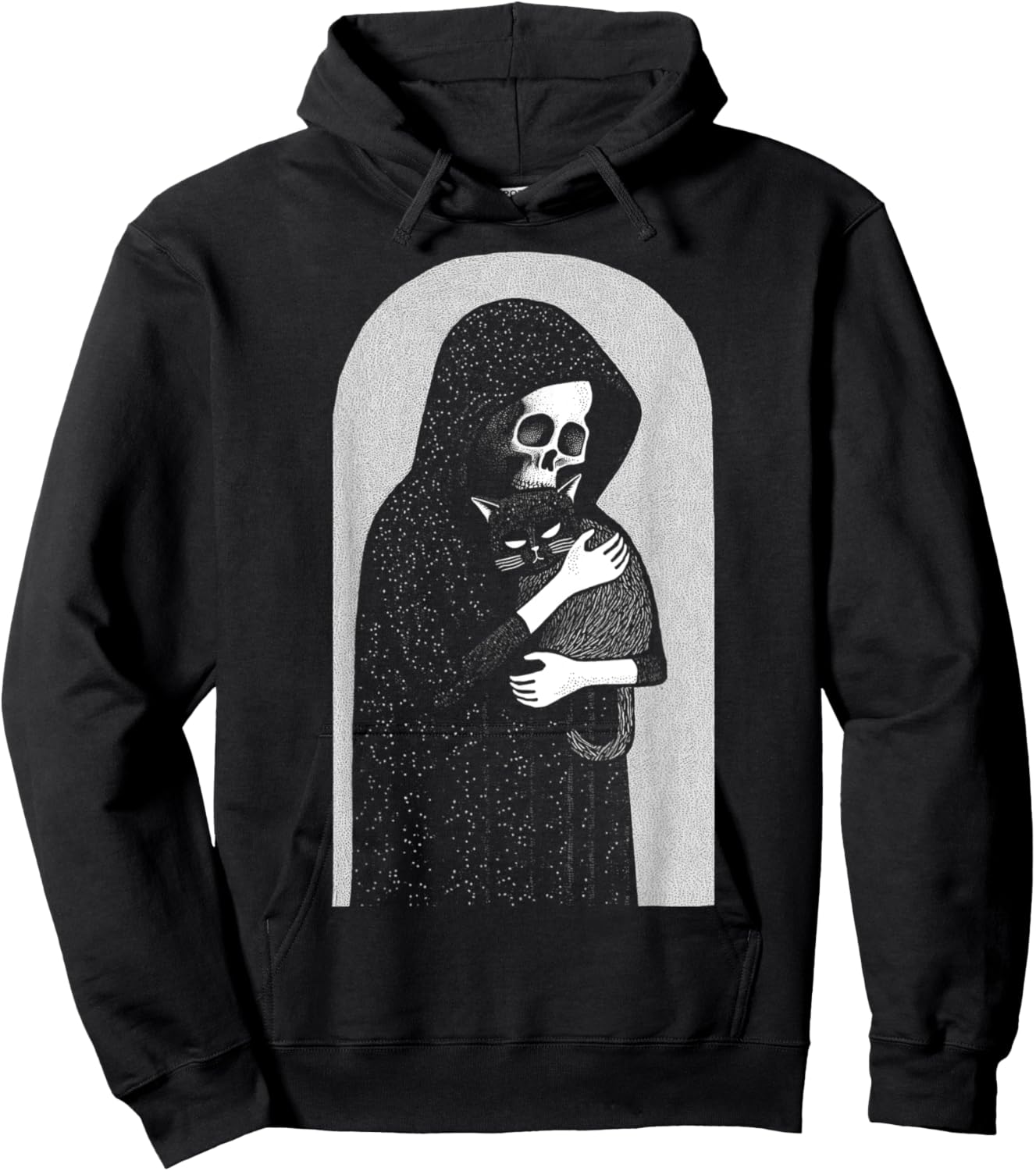 Reaper Of Death And His Black Cat Cuddle Punk Goth Grunge Men Women Girls Kids Hoodie - Hoodie | Black