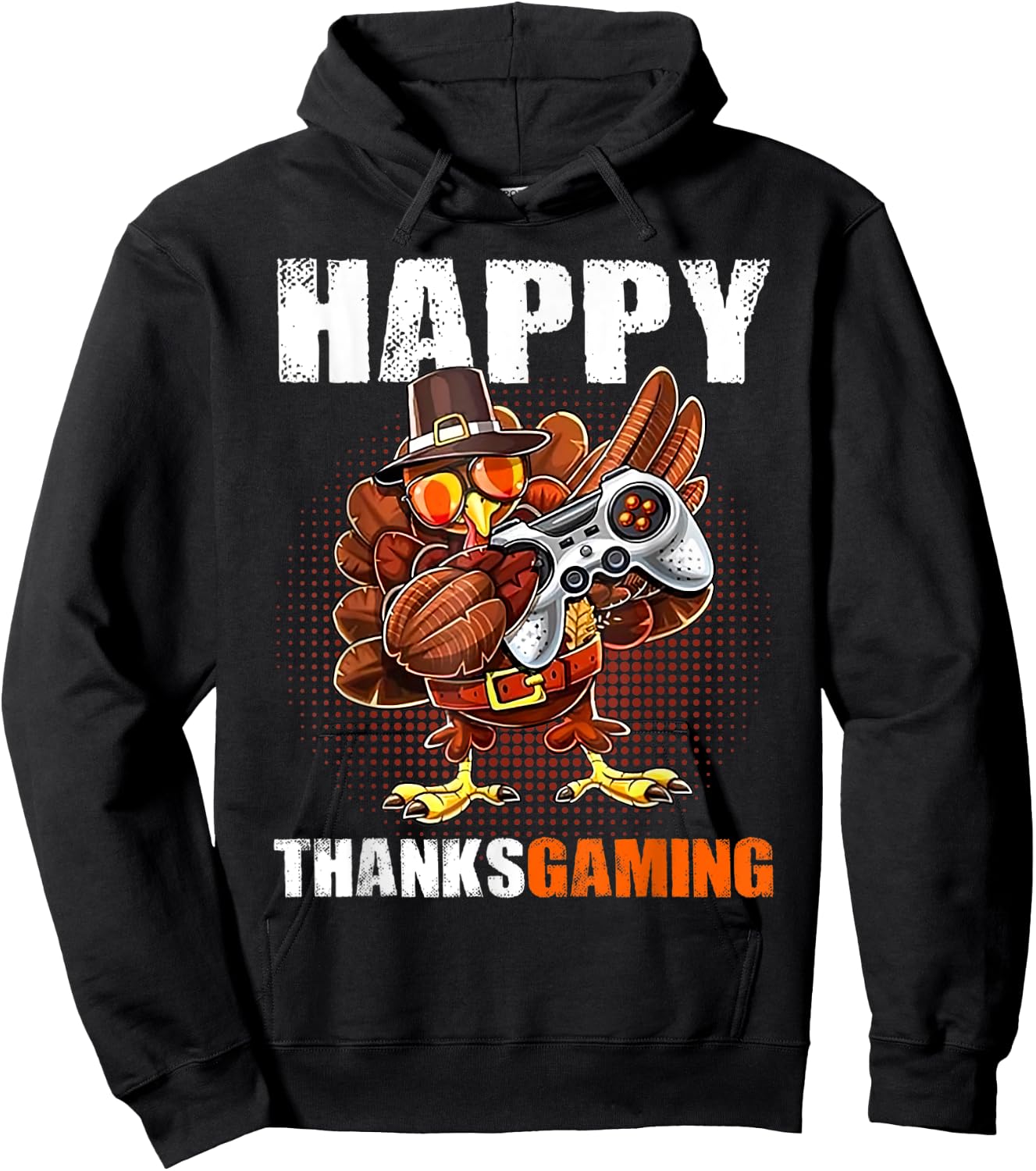 Happy Thanksgaming Gamer Turkey Dabbing Video Game Lover Hoodie - Hoodie | Black