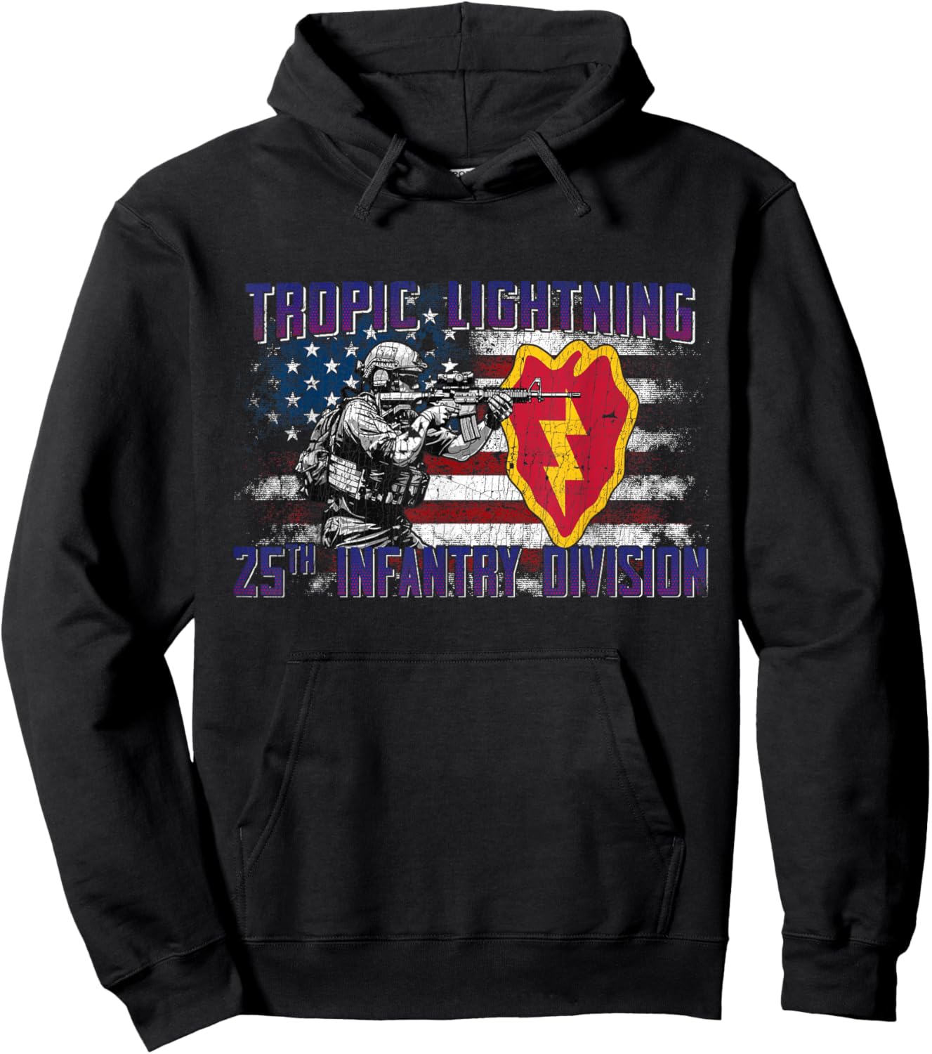 25th Infantry Division 25 ID Tropic Lightning Division Hoodie - Hoodie | Black