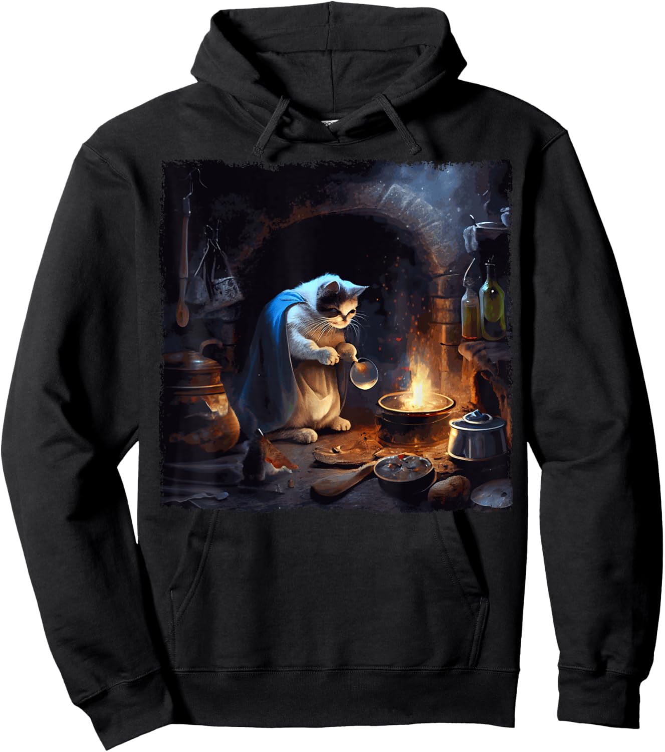 Funny Cat Cooking Space Hoodie - Hoodie | Black