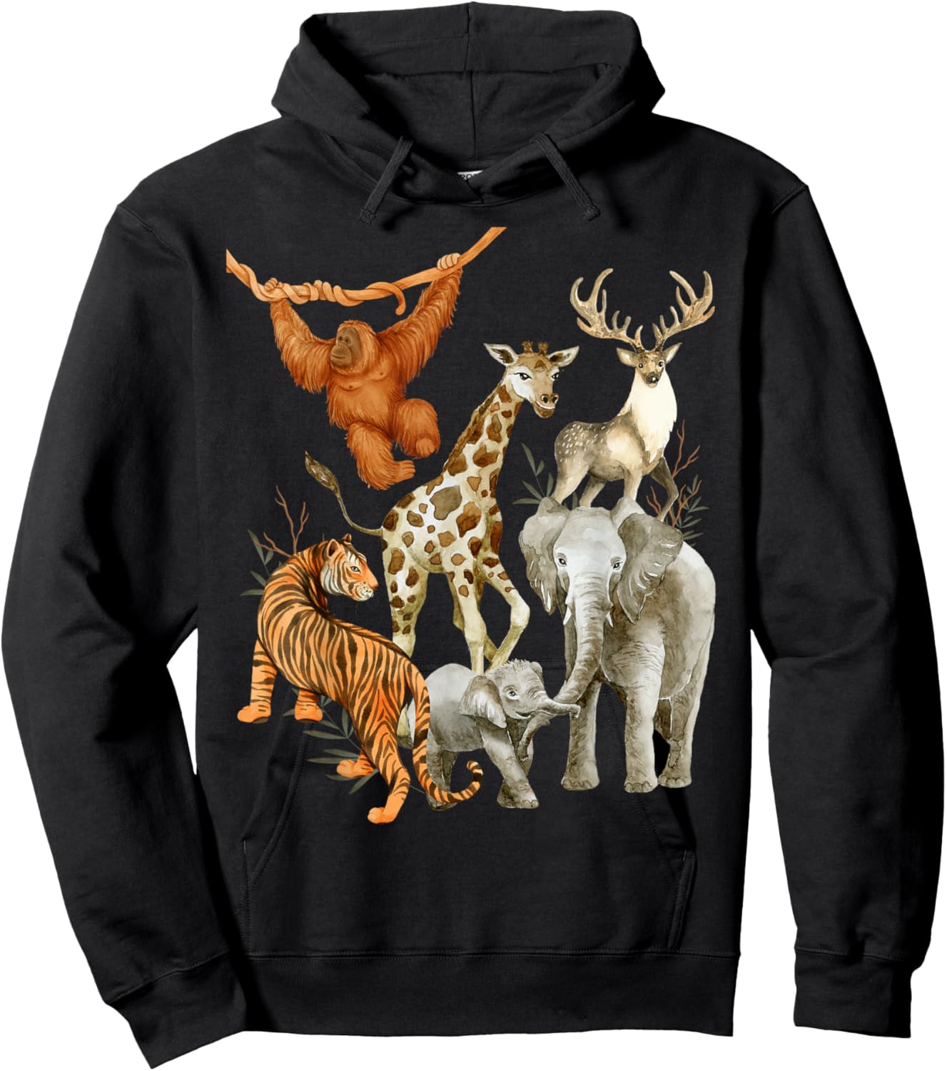 Men Women and Kids Wildlife Zoo Day Party beautiful Animals Hoodie - Hoodie | Black