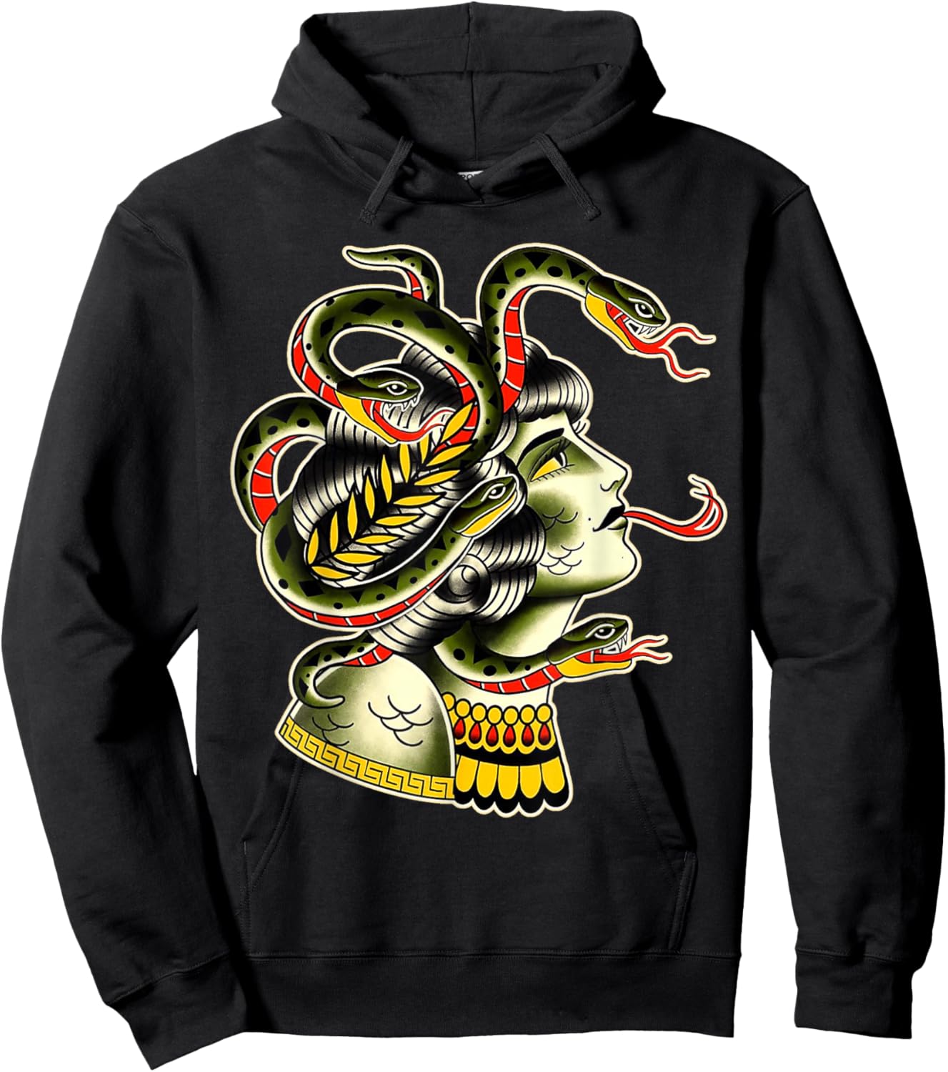 Medusa Greek Mythology Traditional Flash Hoodie - Hoodie | Black