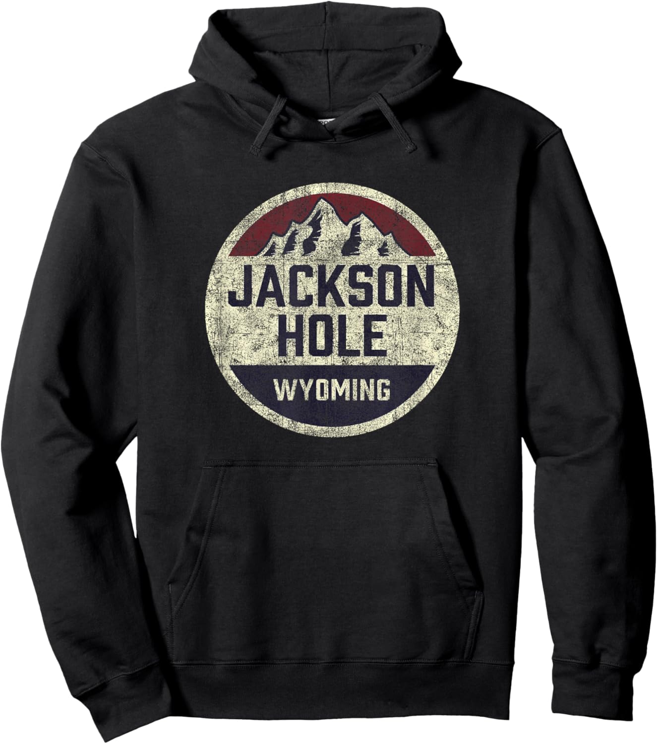Vintage Jackson Hole Wyoming Souvenir Retro Hiking Graphic Hoodie - Hoodie | Black