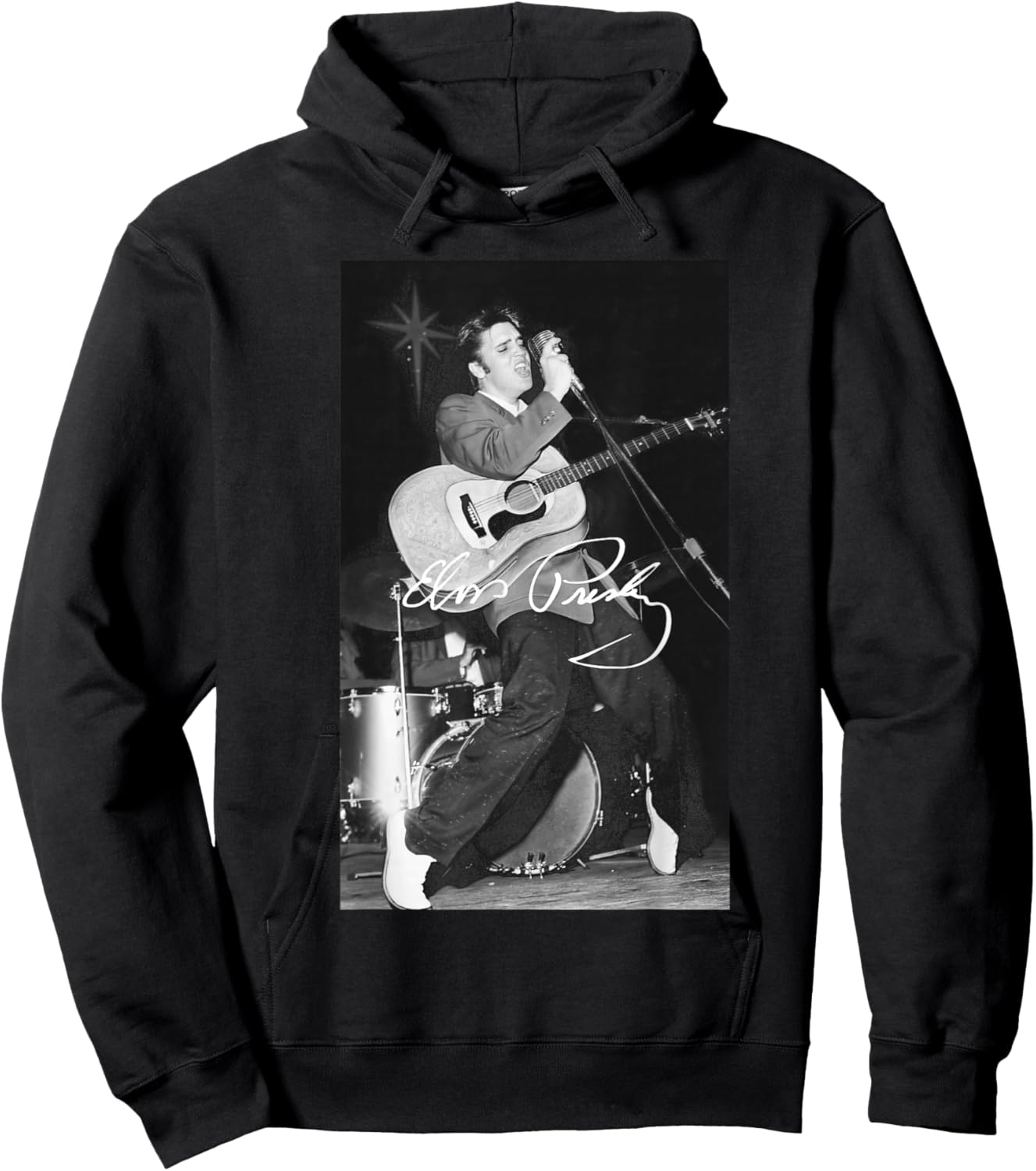 Elvis Presley B&W Gitarre Hoodie - Hoodie | Black