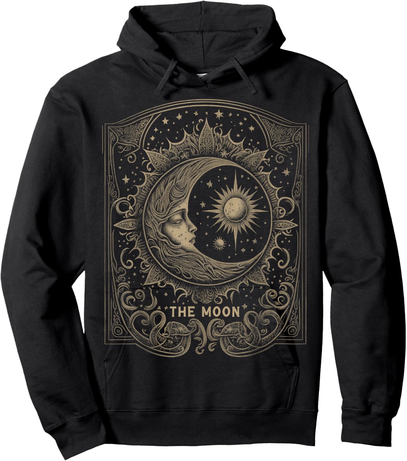 The Moon Tarot Card Goth Emo Occult Graphic Women Girls Hoodie - Hoodie | Black