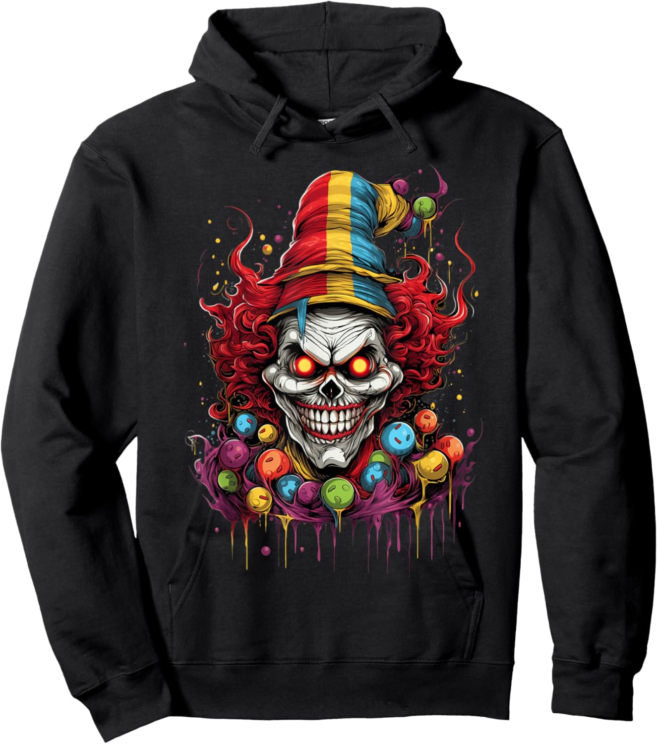 Terrifying Scary Evil Killer Clown Hoodie - Hoodie | Black