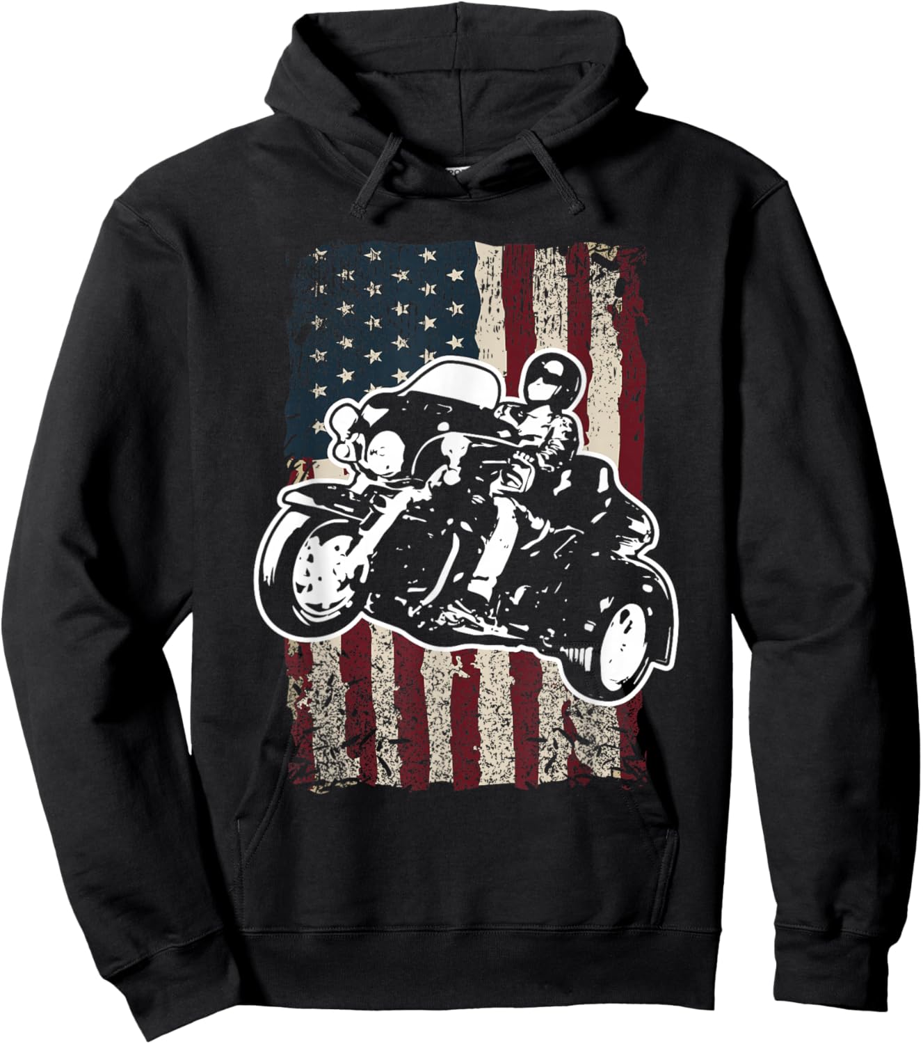 Triker Motorcycle America Trike Biker Gift Hoodie - Hoodie | Black