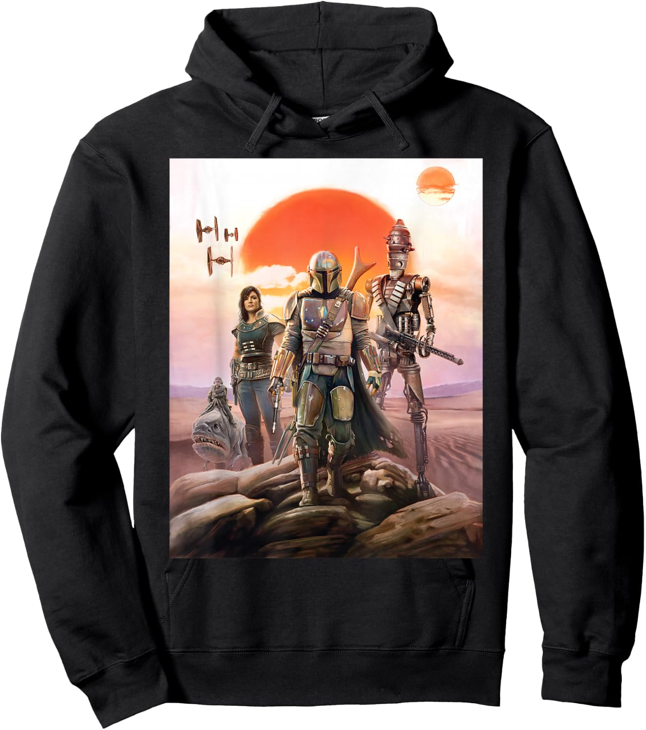 Star Wars The Mandalorian Group Poster Hoodie - Hoodie | Black