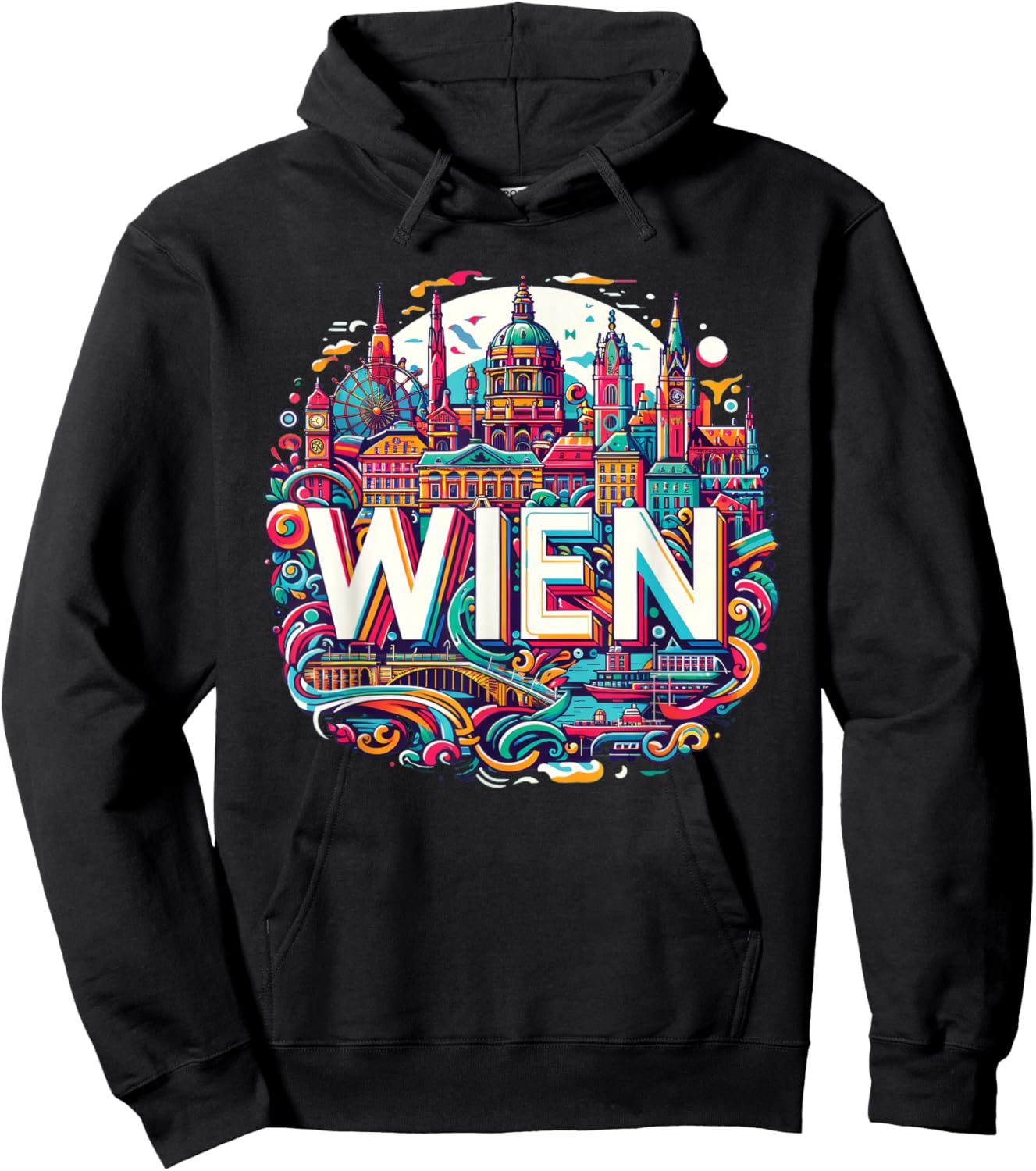 Vienna Austria Wien Souvenir Art Hoodie - Hoodie | Black