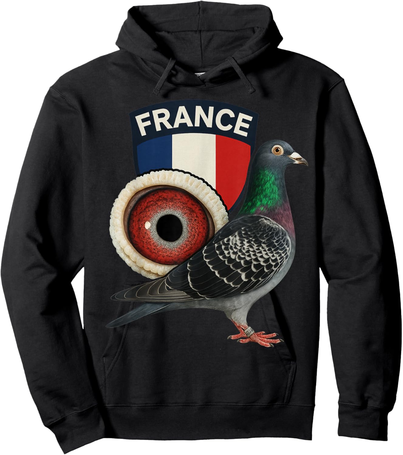Colombophile Flag of France Pigeon Traveler Pigeons Hoodie - Hoodie | Black