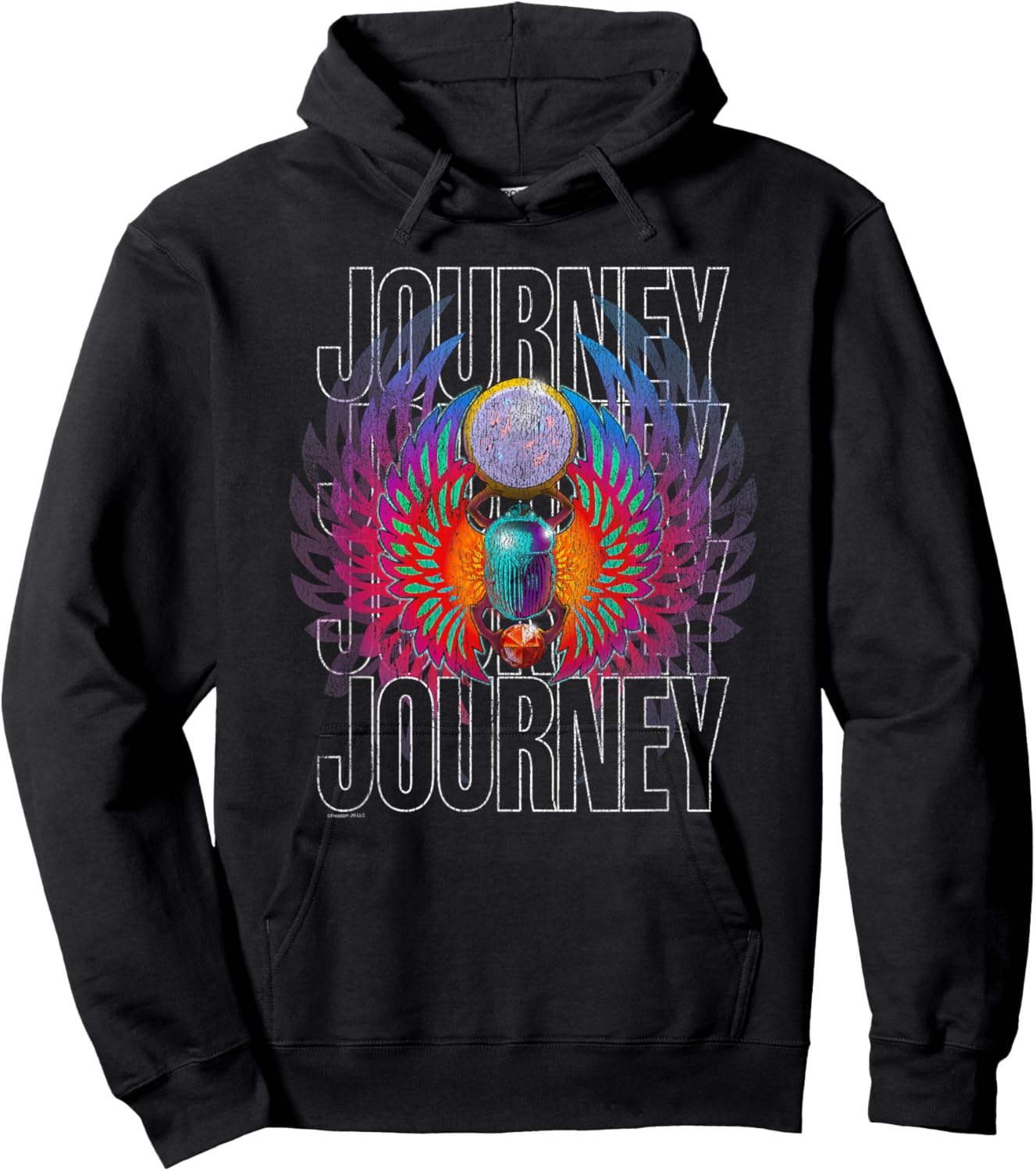 Journey Infinity Wings Vivid Scarab Vintage Band Hoodie - Hoodie | Black
