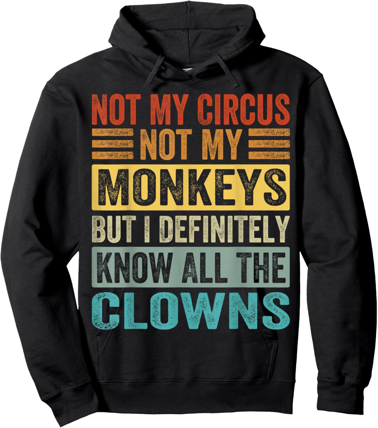 Not My Circus Not My Monkeys But I Know All The Clowns Hoodie - Hoodie | Black