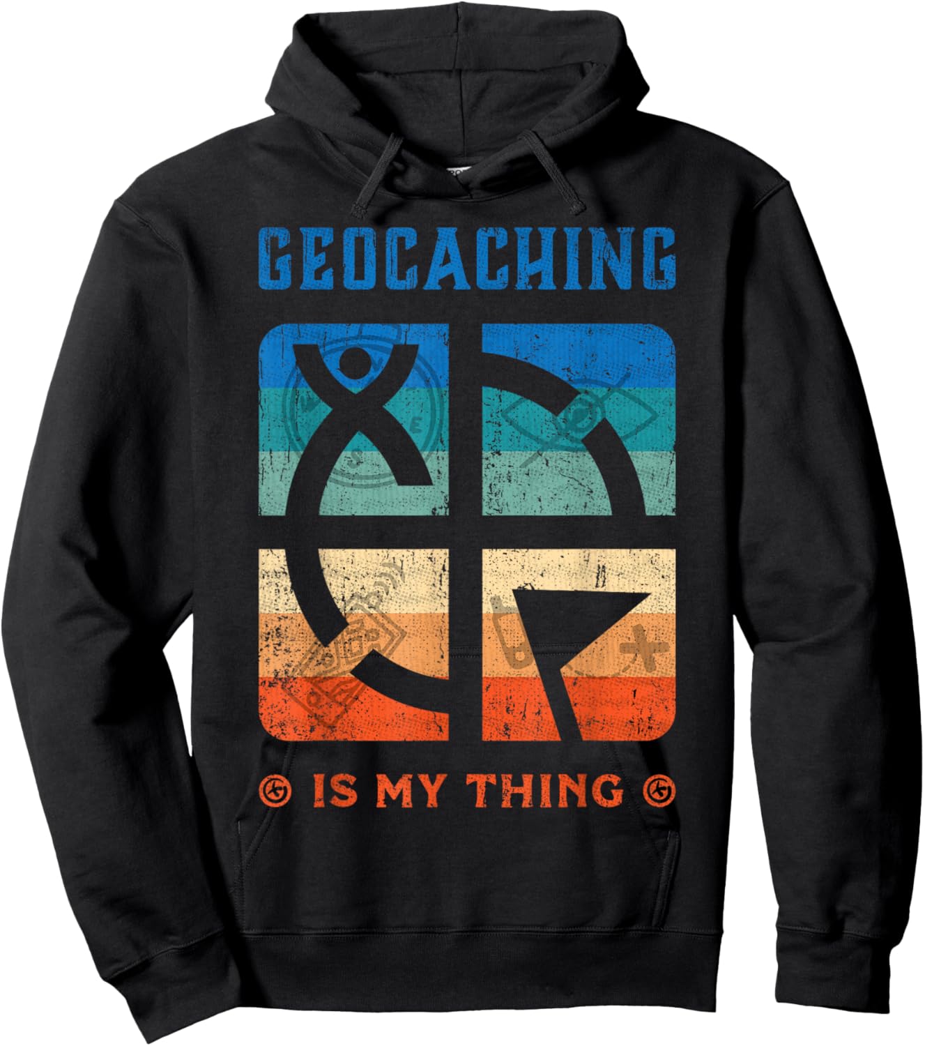 Geocacher Geocaching Supplies Kit Tools Trinkets Geocaching Hoodie - Hoodie | Black