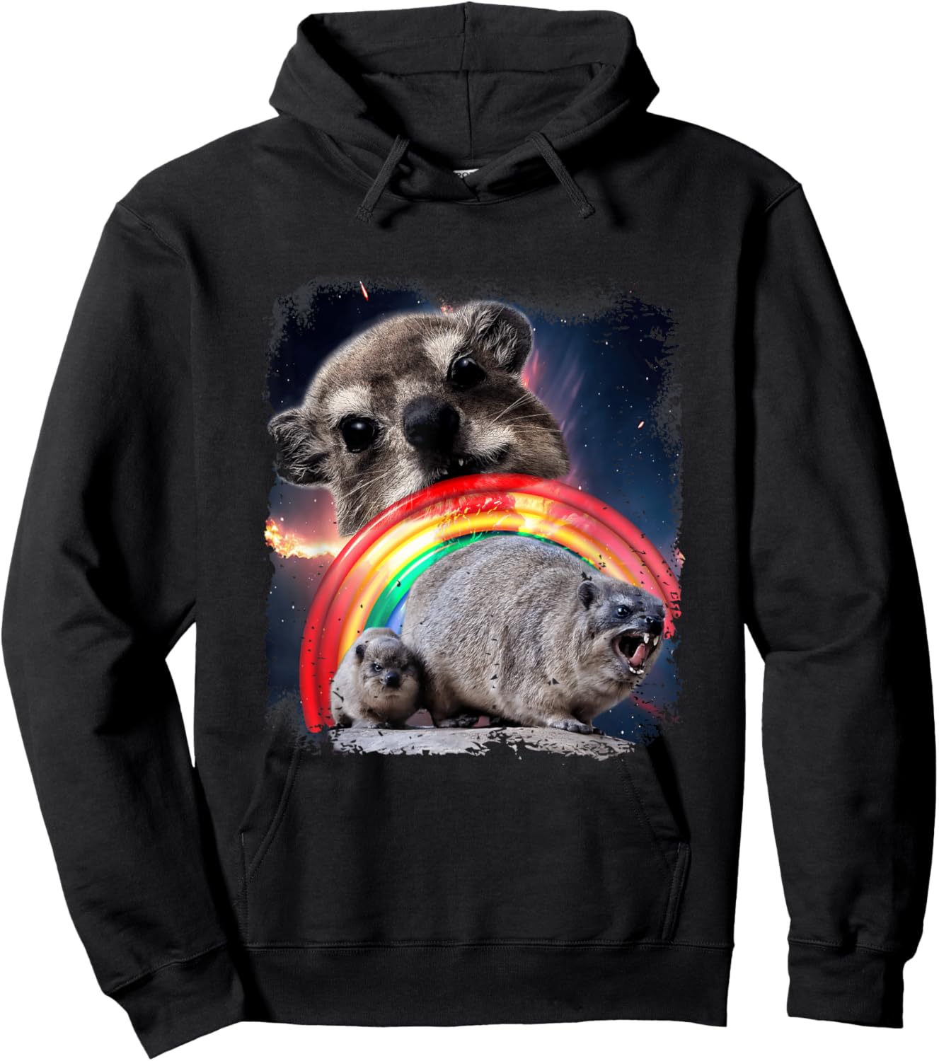 Ugly Funny Meme Retro Animal , Black, S Hoodie - Hoodie | Black