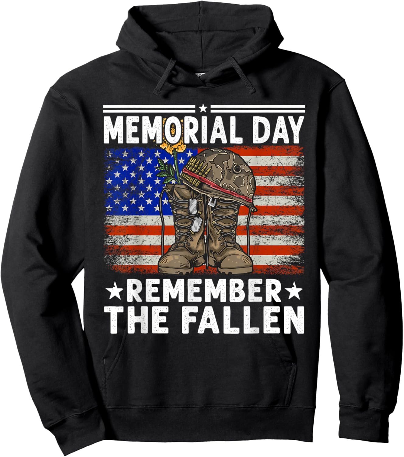 Memorial Day Remember The Fallen - Veterans Hoodie - Hoodie | Black