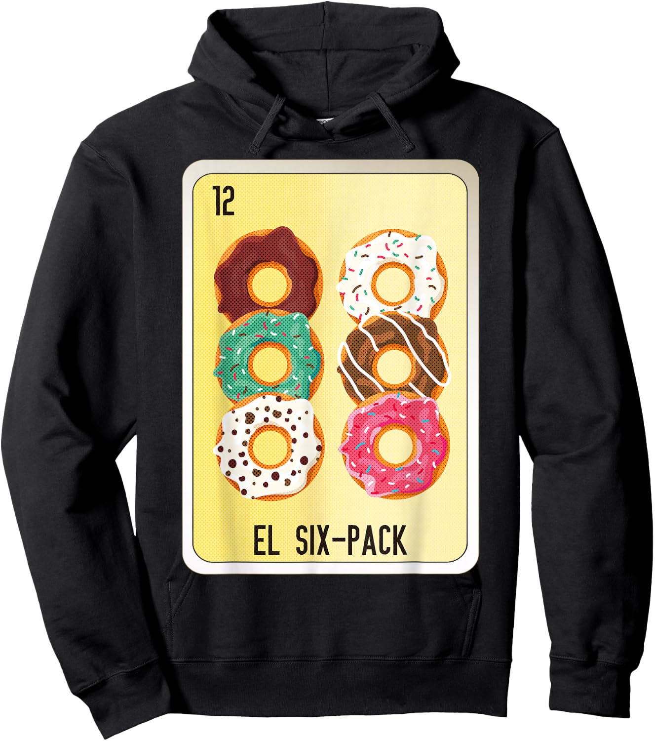 El Six-Pack Mexican Slang Chicano Bingo Cards Hoodie - Hoodie | Black
