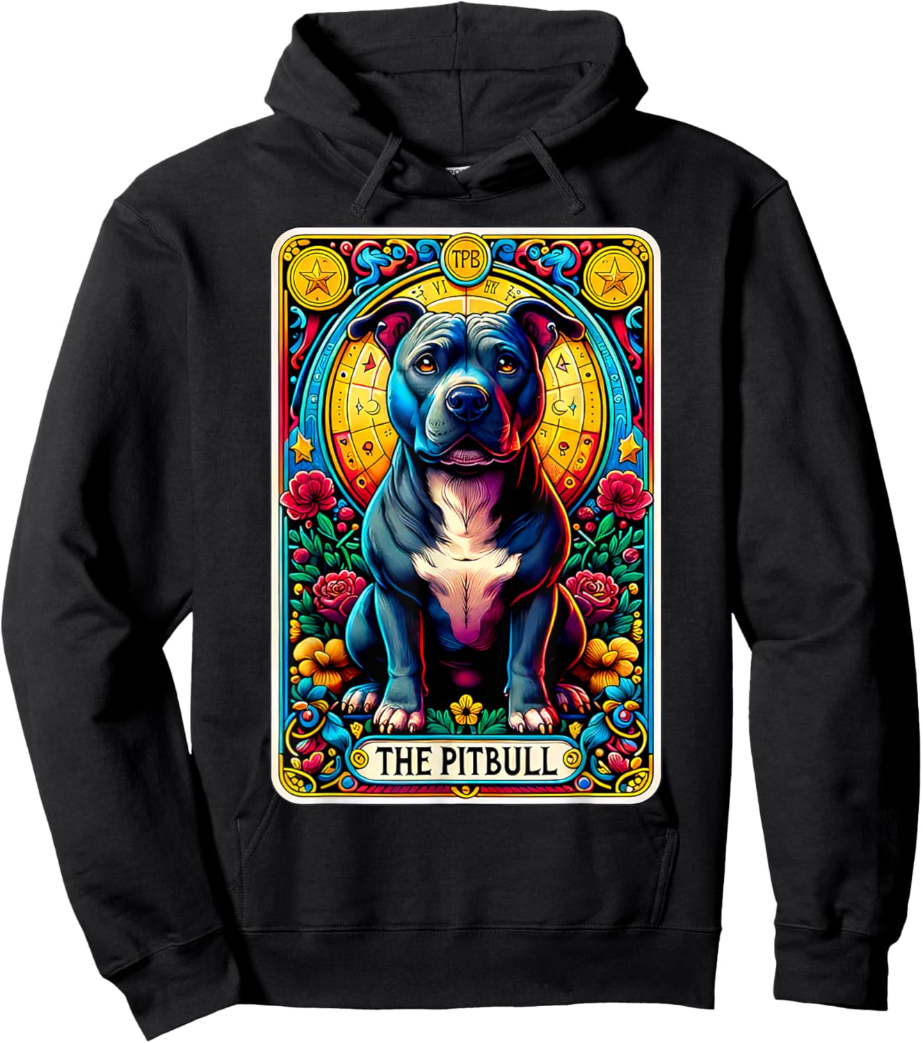 The Pitbull Tarot Card Dog Lover American Pit Bull Terrier Women Kids Hoodie - Hoodie | Black