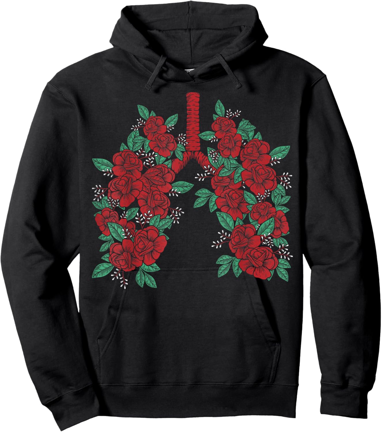 Anatomical Lungs Flowers Medical Science Anatomy Themed Hoodie - Hoodie | Black