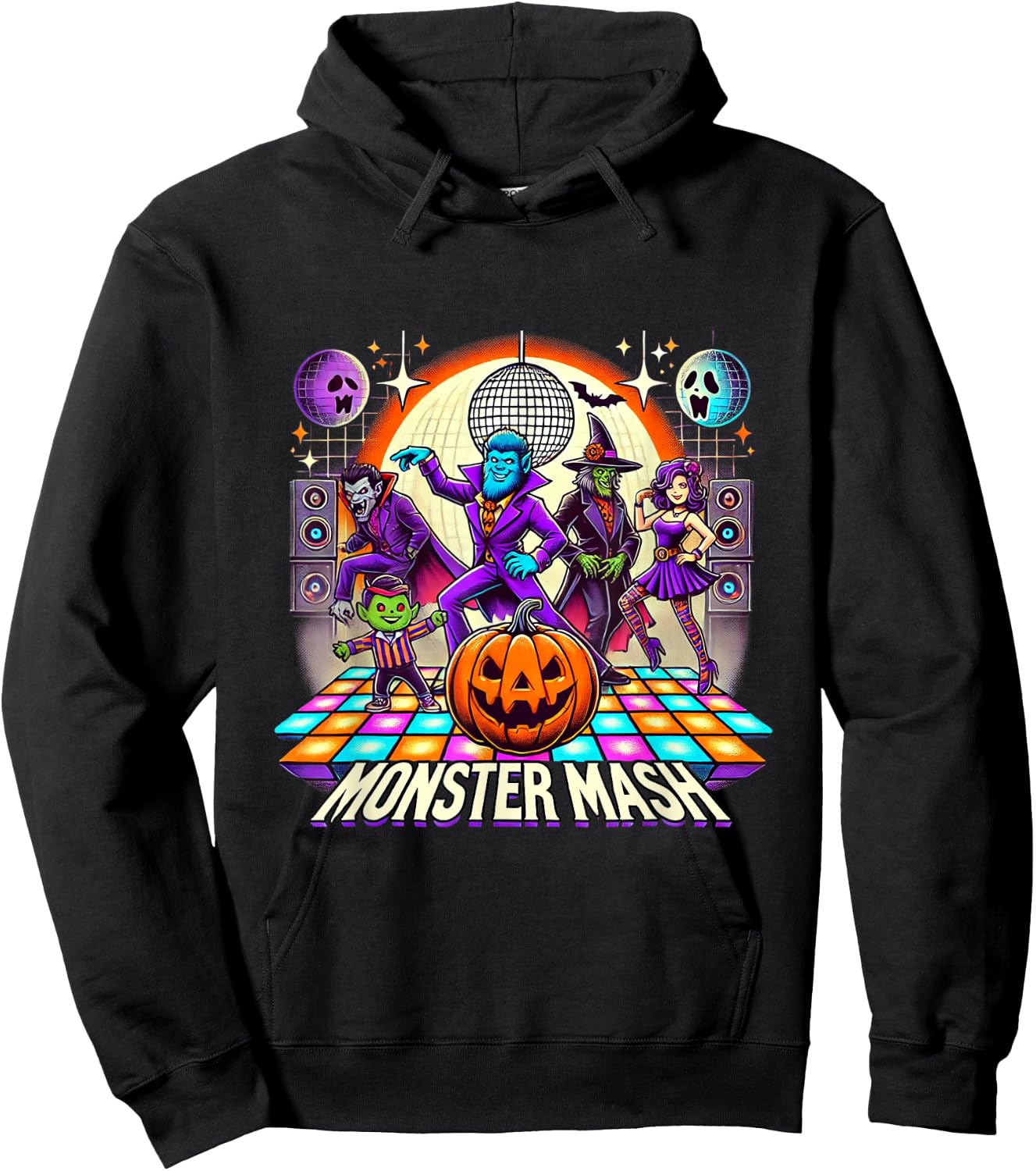 Monster Mash Vintage Ghost Halloween Funny Hoodie - Hoodie | Black