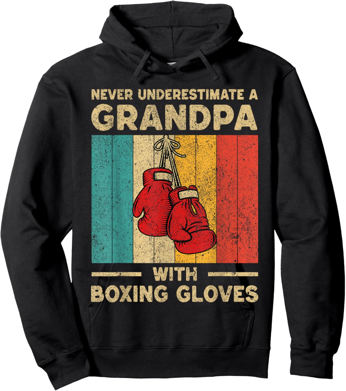 Never Underestimate An Old Man With Boxing Gloves Boxing Hoodie - Hoodie | Black