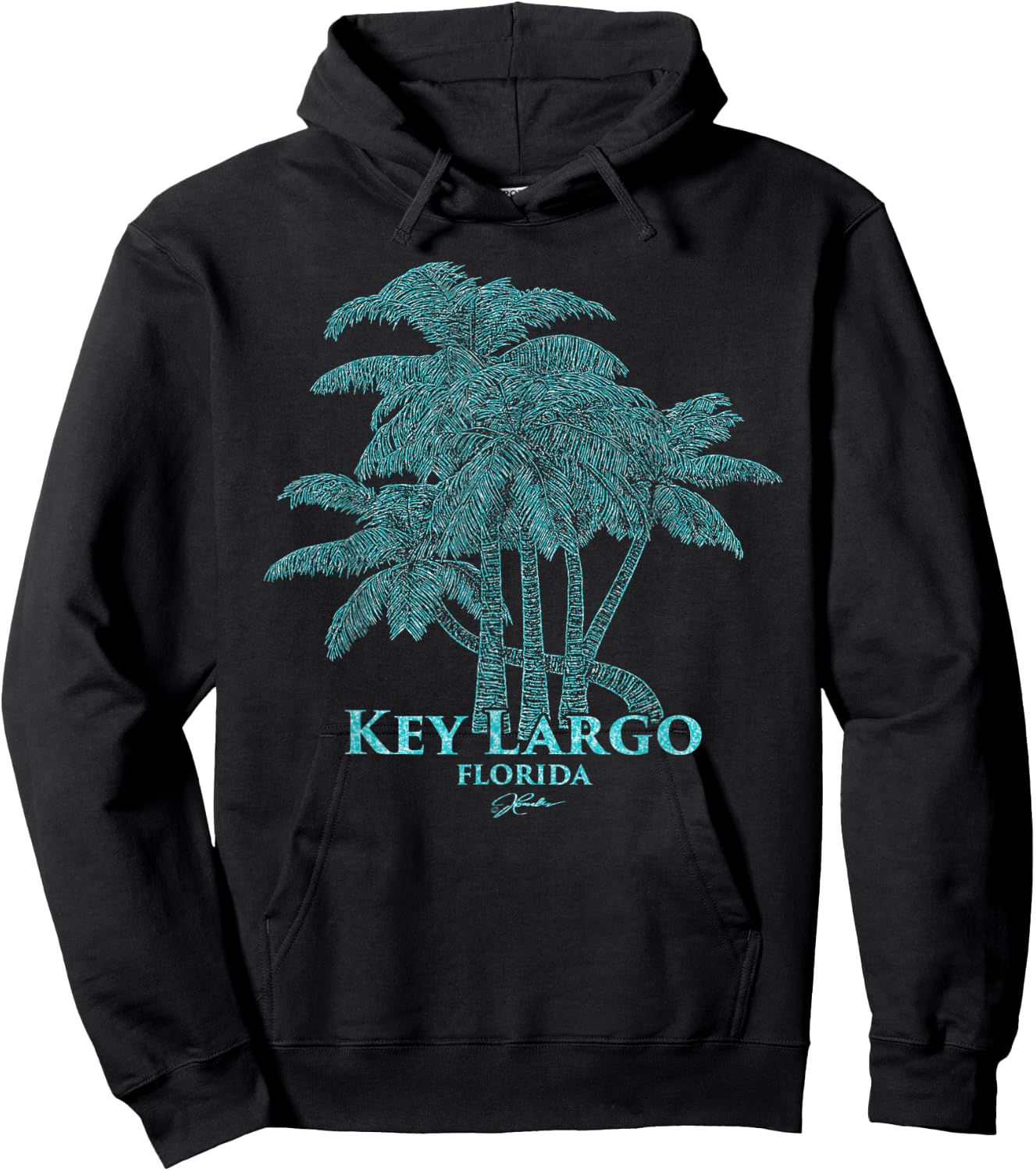 JCombs: Key Largo, FL, Palm Trees Hoodie - Hoodie | Black