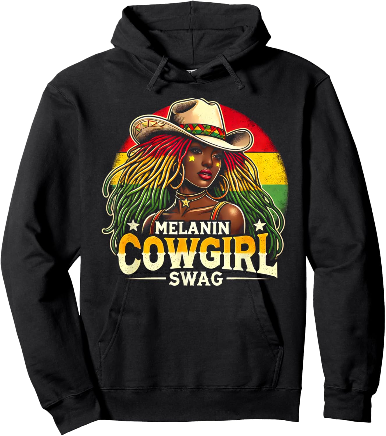 Melanin Cowgirls African Cowgirl Swag Hoodie - Hoodie | Black