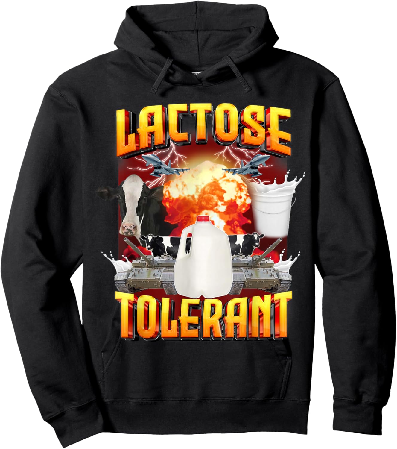 Lactose Tolerant Shirt, Funny Sarcasm Oddly Specific Meme Hoodie - Hoodie | Black