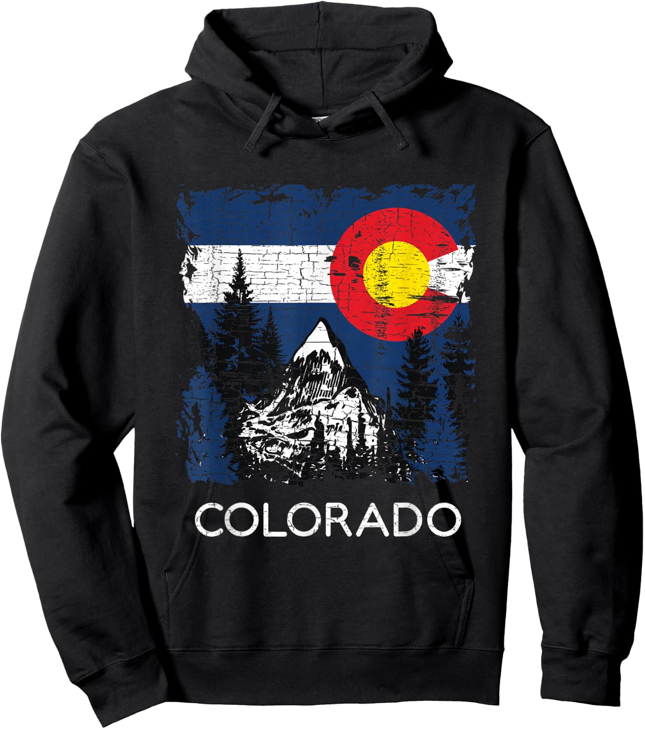 Colorado Flag Mountain Hoodie - Hoodie | Black