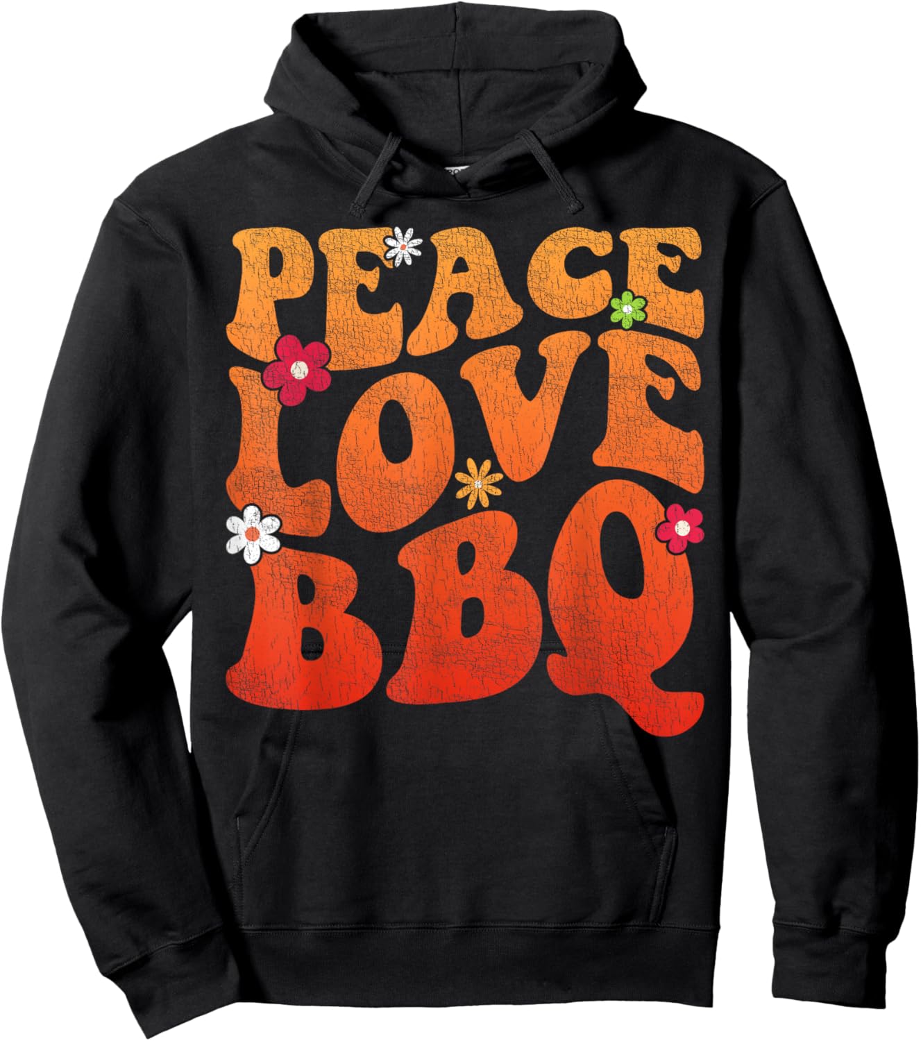 Peace Love BBQ Grillmaster Women Grilling bbq Meat Smoker Hoodie - Hoodie | Black