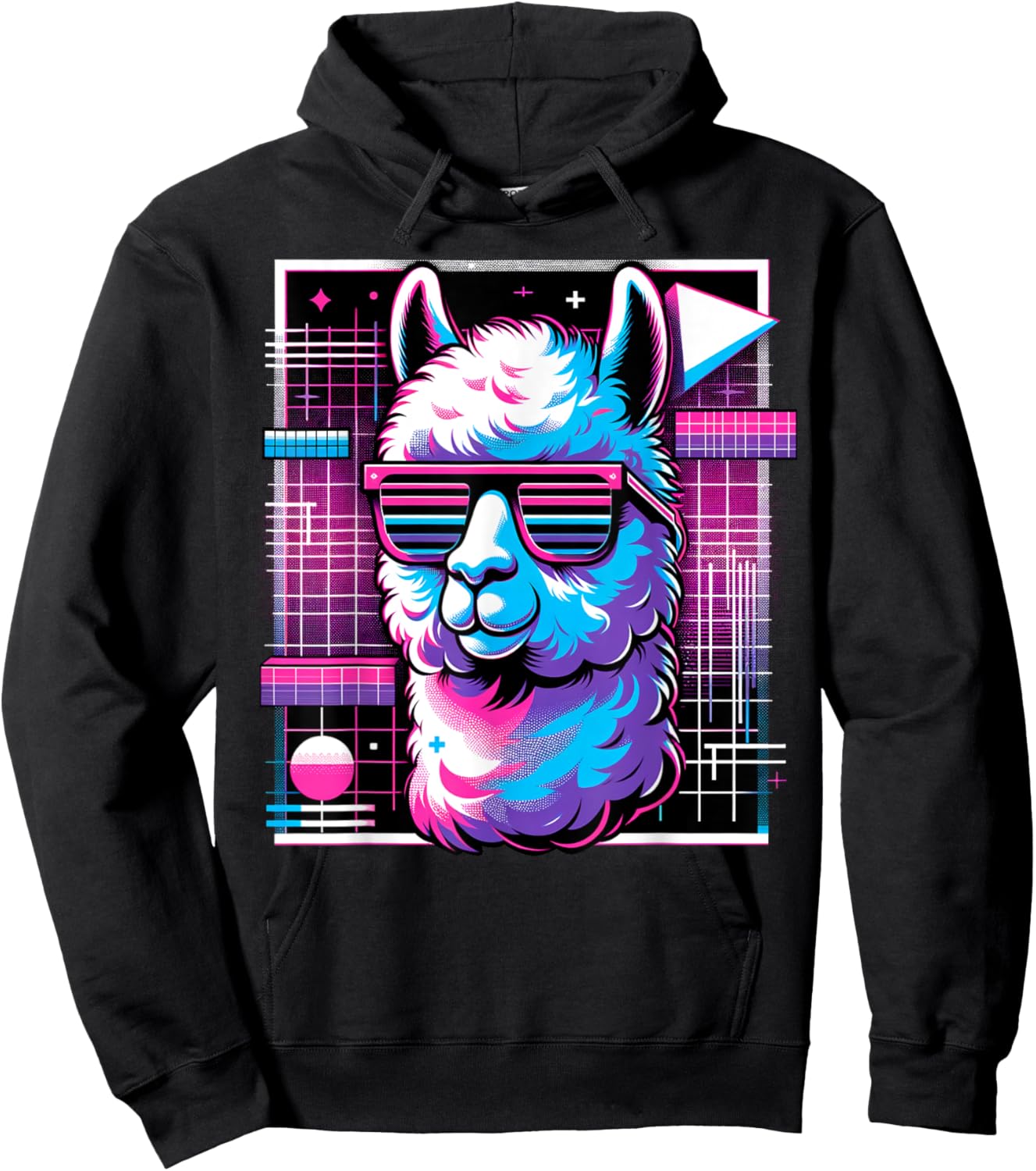 and Kids Vintage Retro Lama Alpaca Lover Hoodie - Hoodie | Black