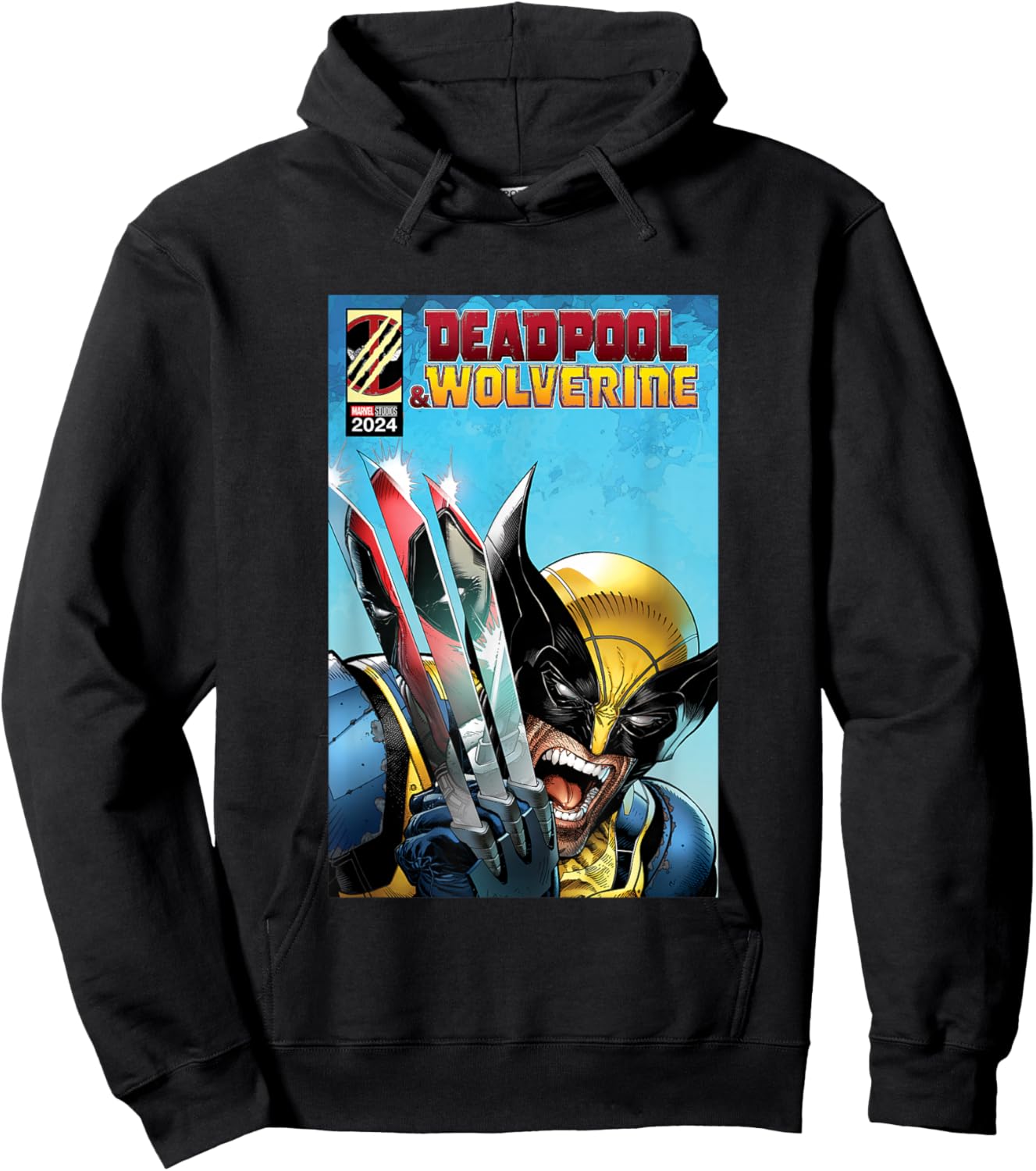 Marvel Studios Deadpool & Wolverine Comic Cover Homage A Hoodie - Hoodie | Black