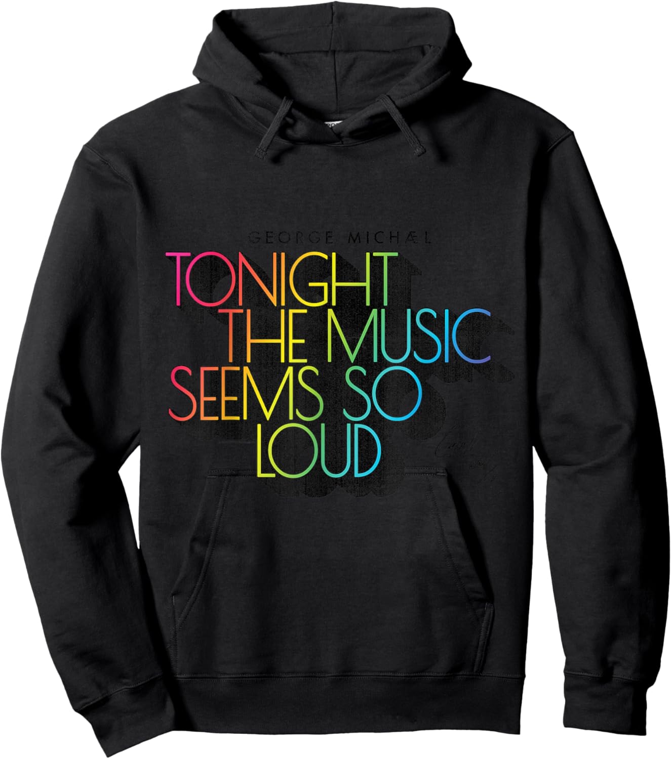 George Michael Tonight The Music Retro Rainbow (Dark) Hoodie - Hoodie | Black
