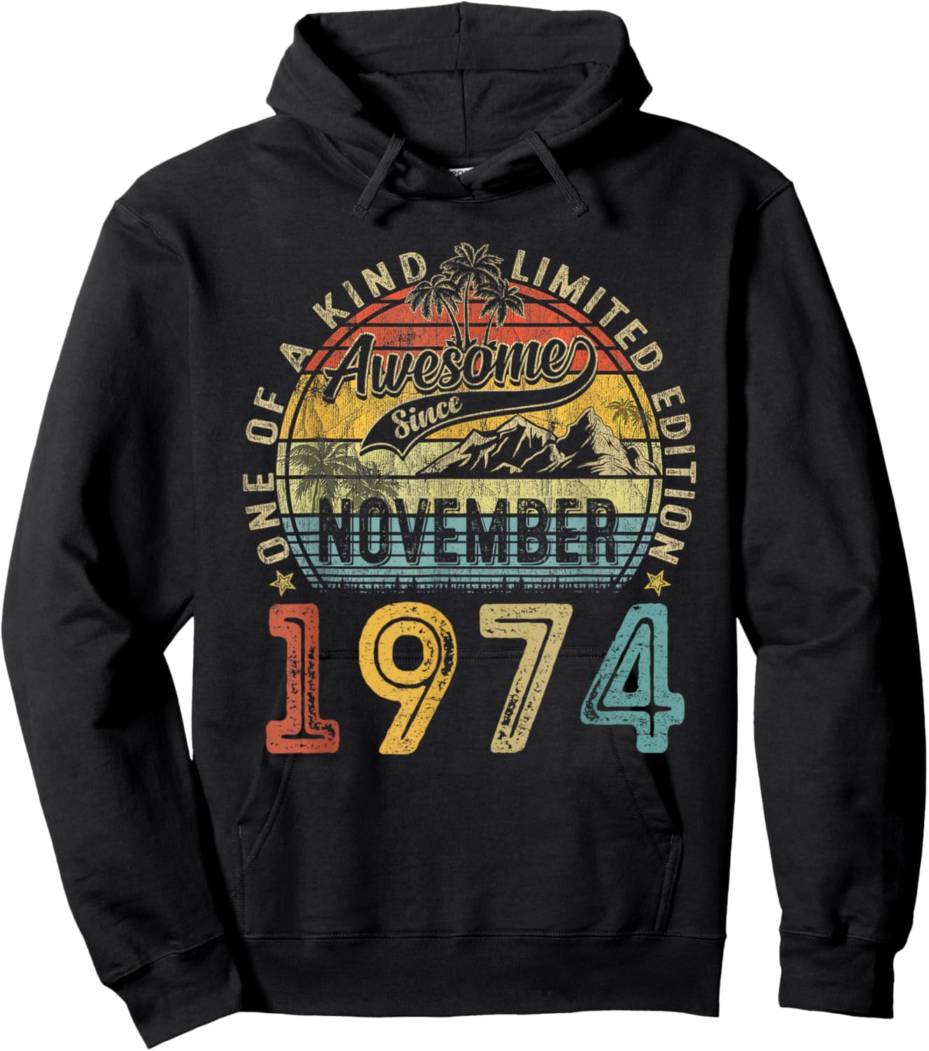 Vintage November 1974 50 Years Old 50th Birthday Gifts Women Hoodie - Hoodie | Black