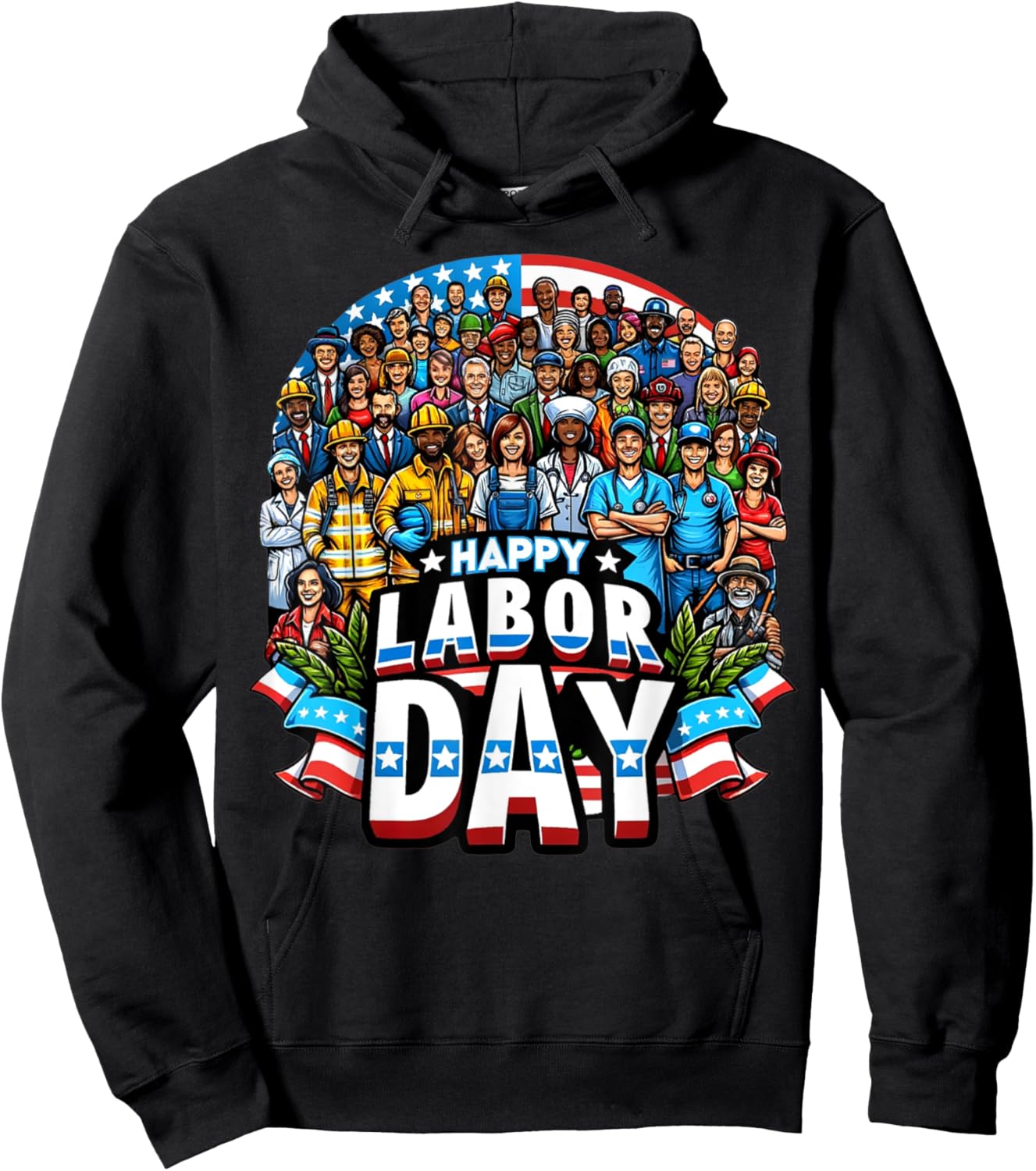 Funny Labor Day Happy American Labor Day Hoodie - Hoodie | Black