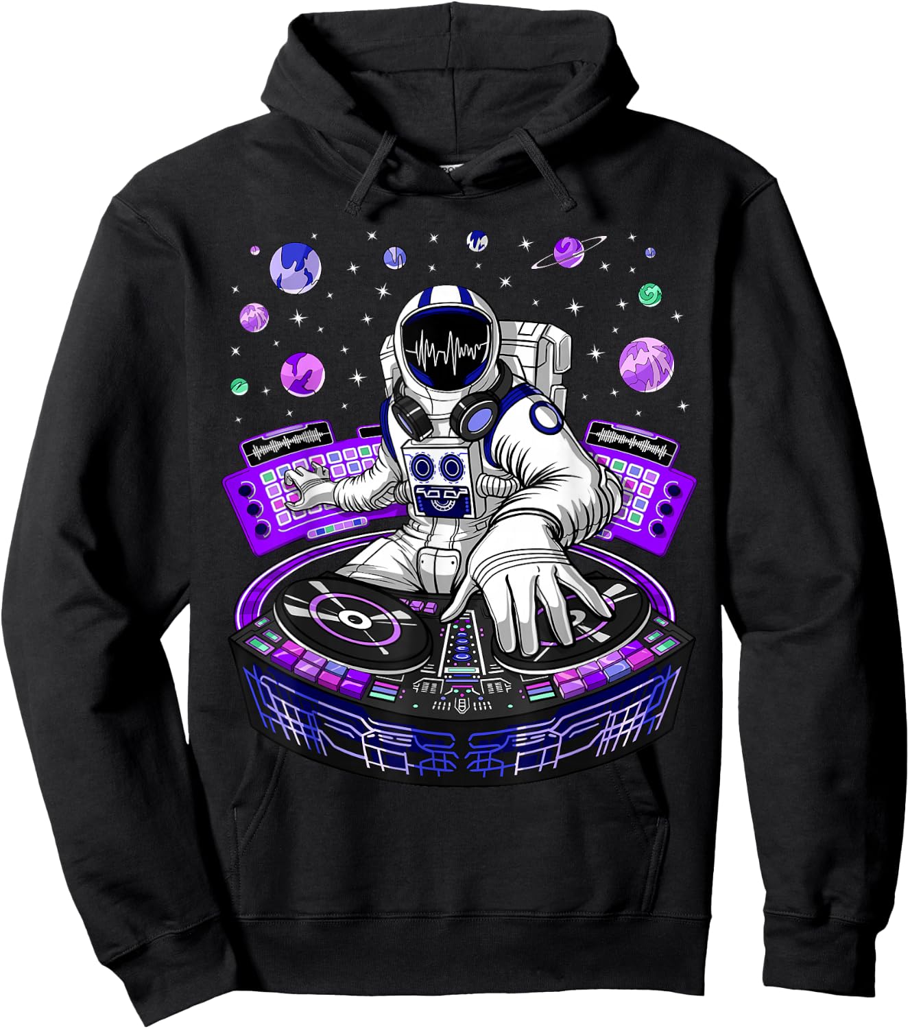 Astronaut Psychedelic Music DJ Psytrance Techno EDM Festival Small Hoodie - Hoodie | Black