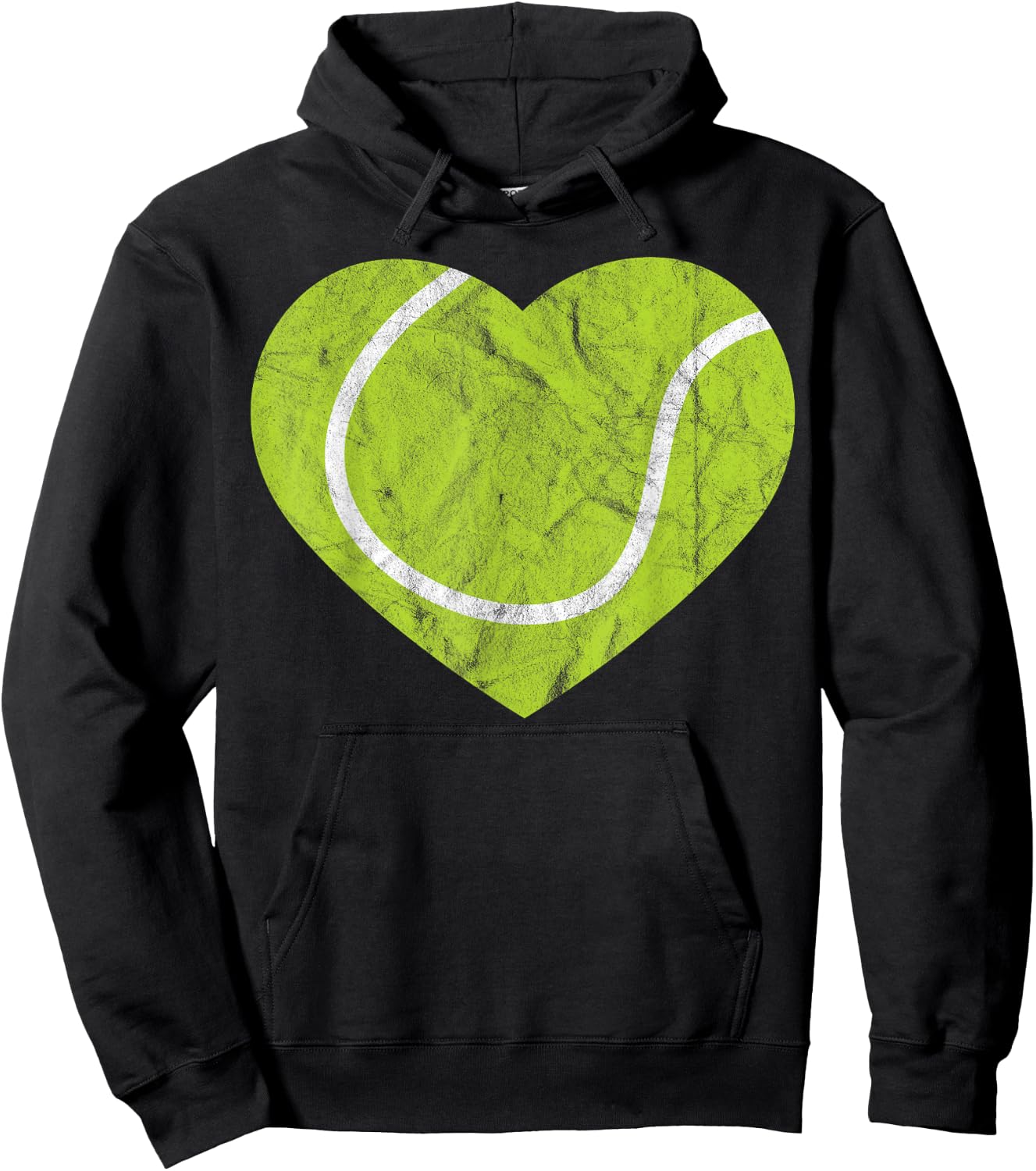 Vintage Tennis Heart Gift Retro Player Valentine's Day Hoodie - Hoodie | Black