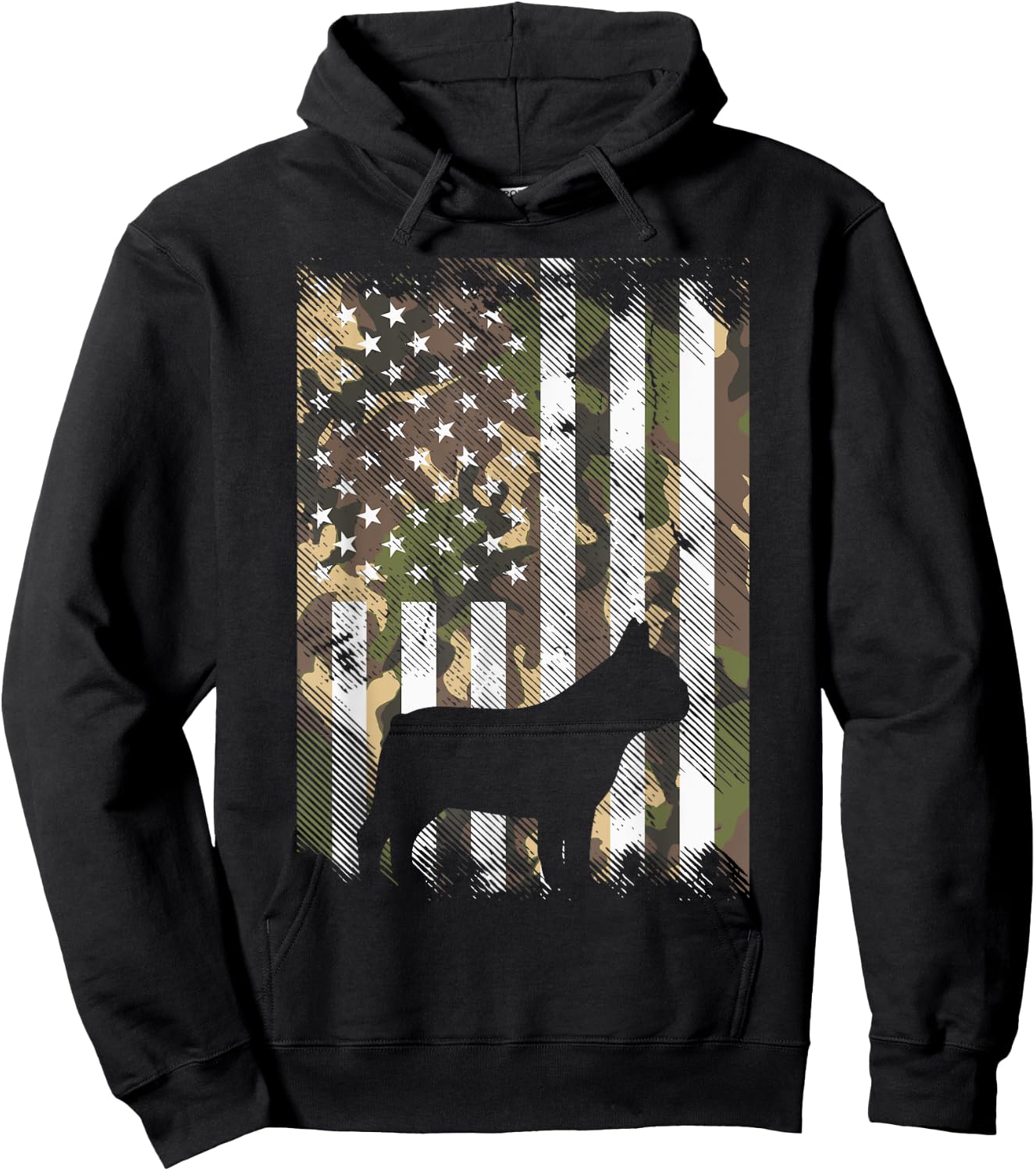 Camo US Flag French Bulldog Frenchie Patriot Dog Lover Gift Hoodie - Hoodie | Black