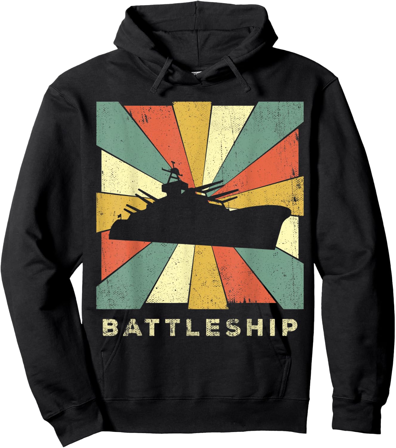 Vintage Battleship Retro Gift Hoodie - Hoodie | Black