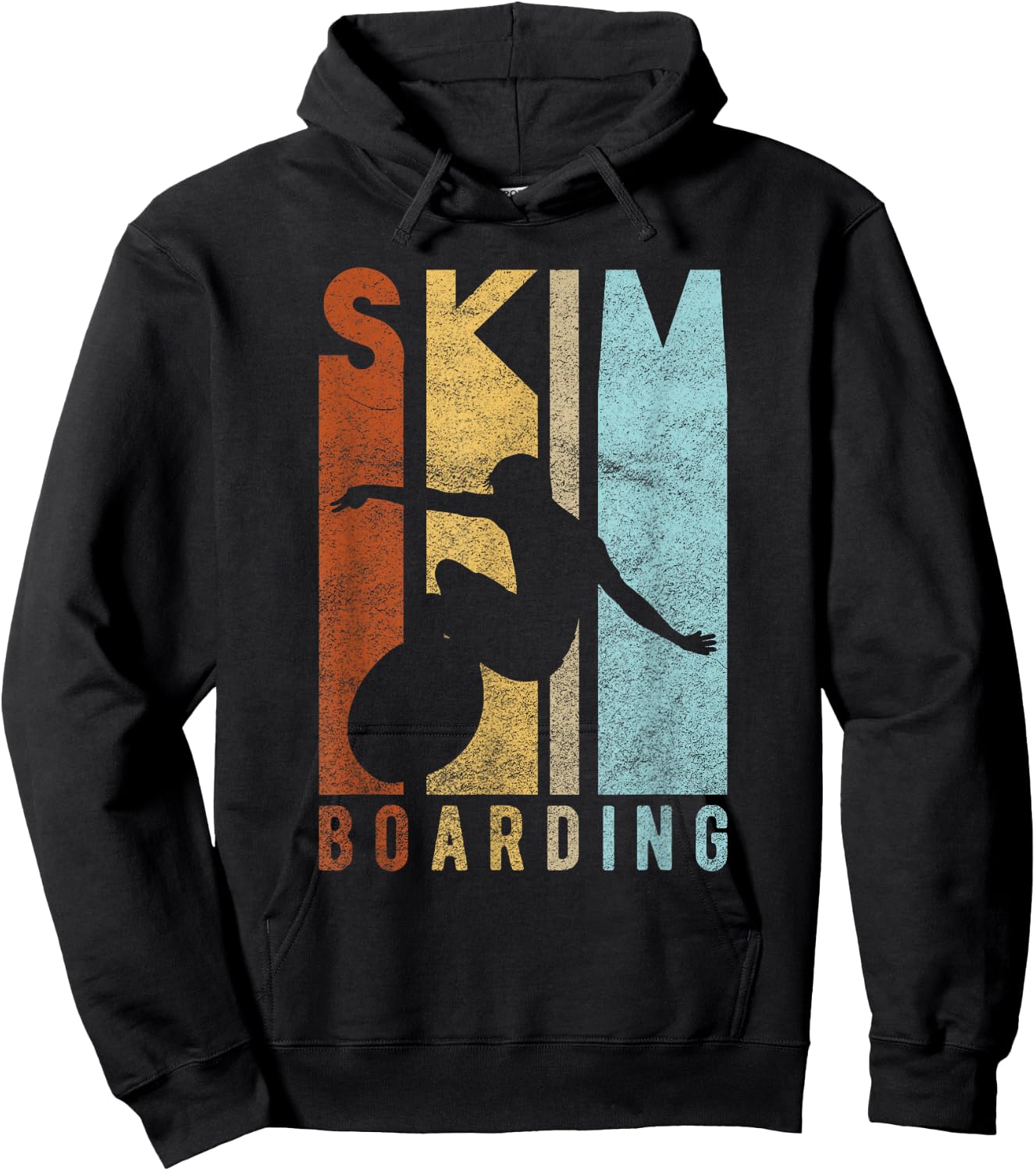 SKIM BOARDING - Sporty retro skimboarding surf-er Hoodie - Hoodie | Black