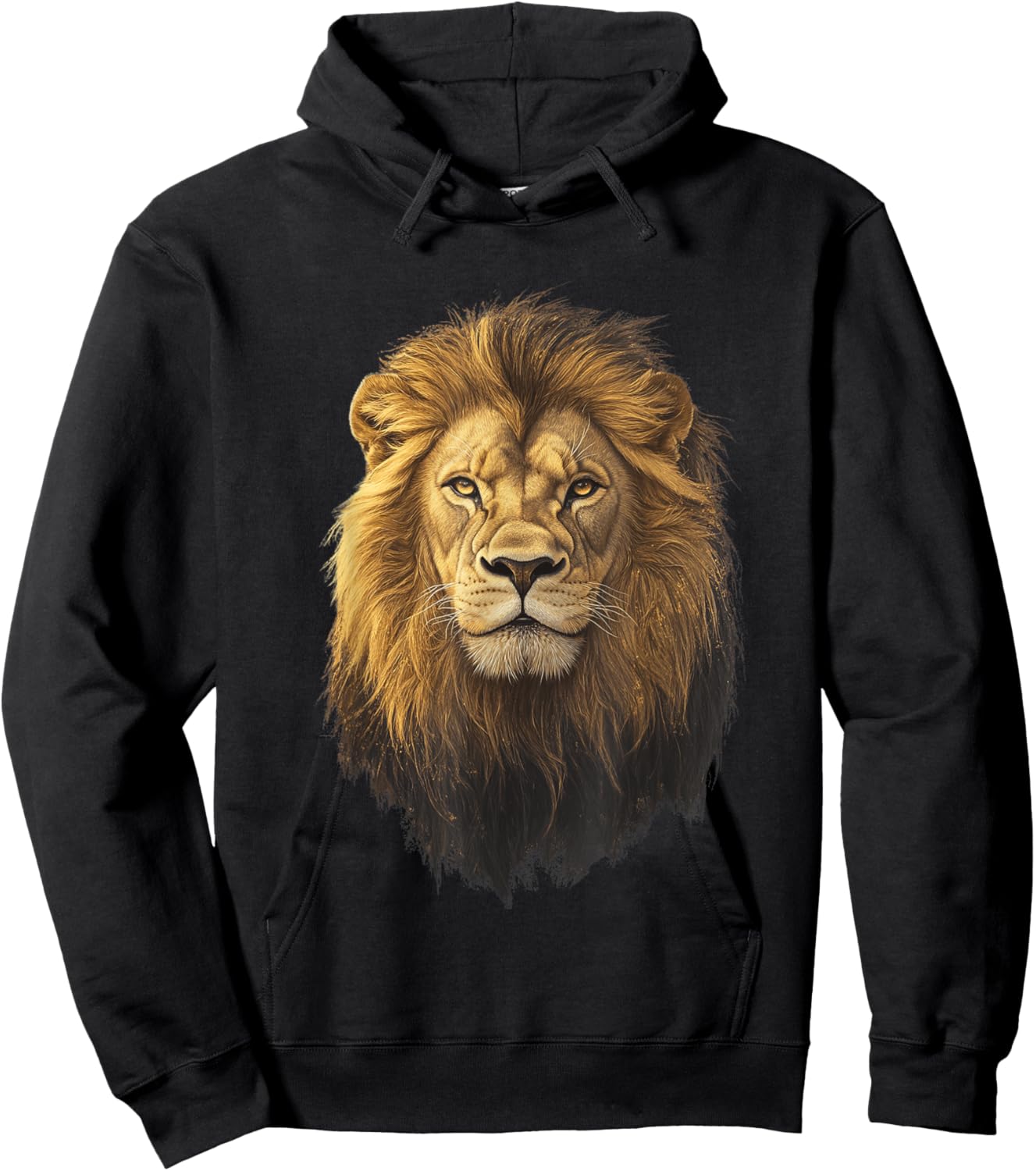 Realistic Lion Face Majestic Animal Hoodie - Hoodie | Black