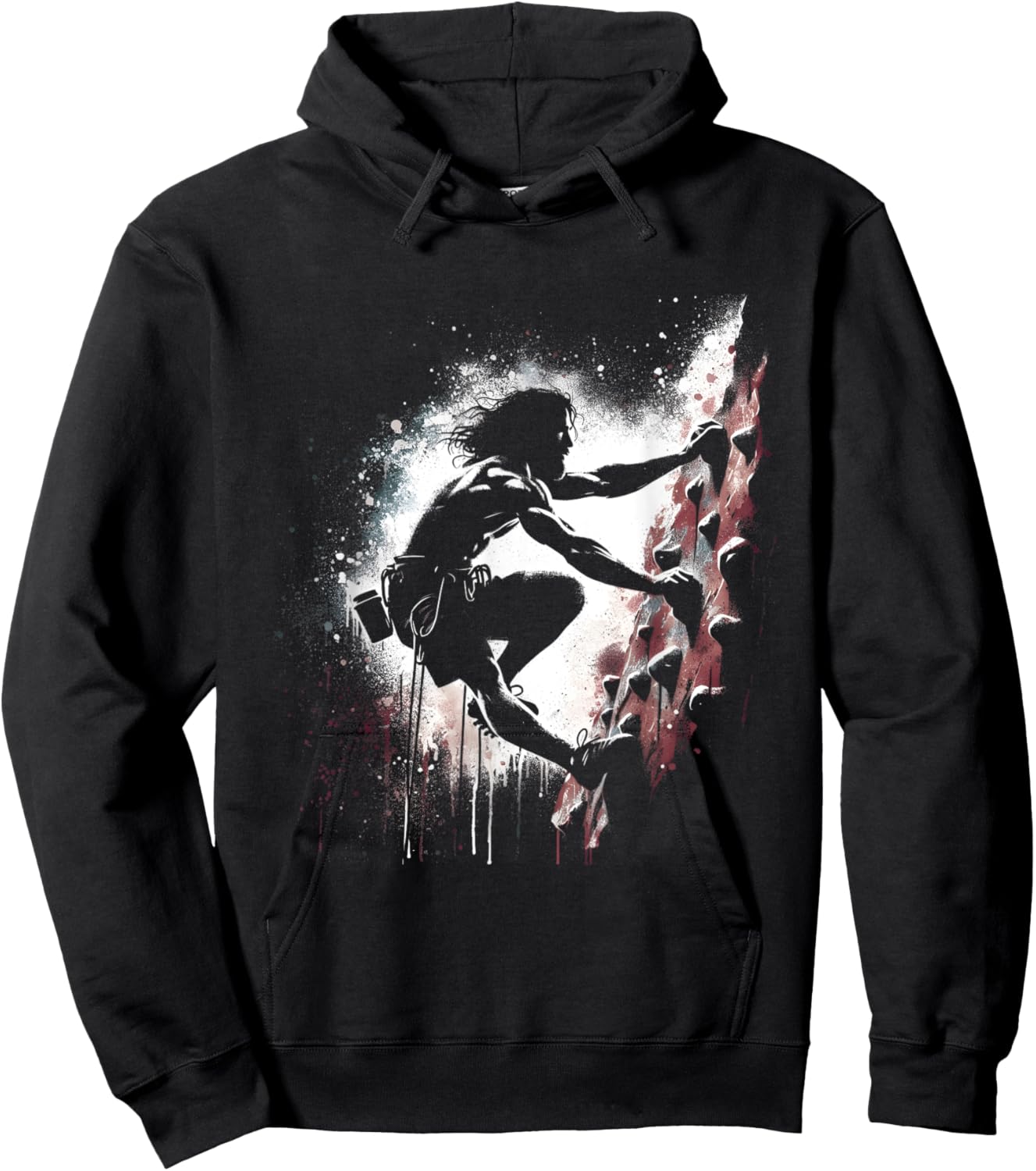 Jesus Rock Climbing - Funny Christian Religious Wall Climber Hoodie - Hoodie | Black