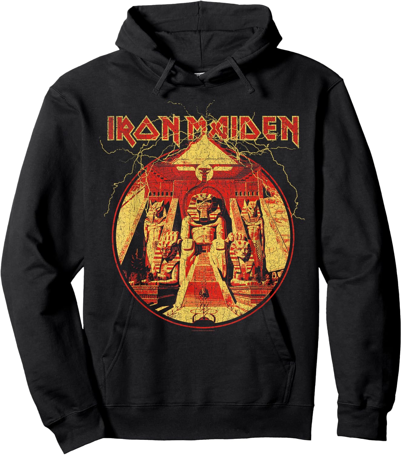 Iron Maiden Lightning Circle Navy Hoodie - Hoodie | Black