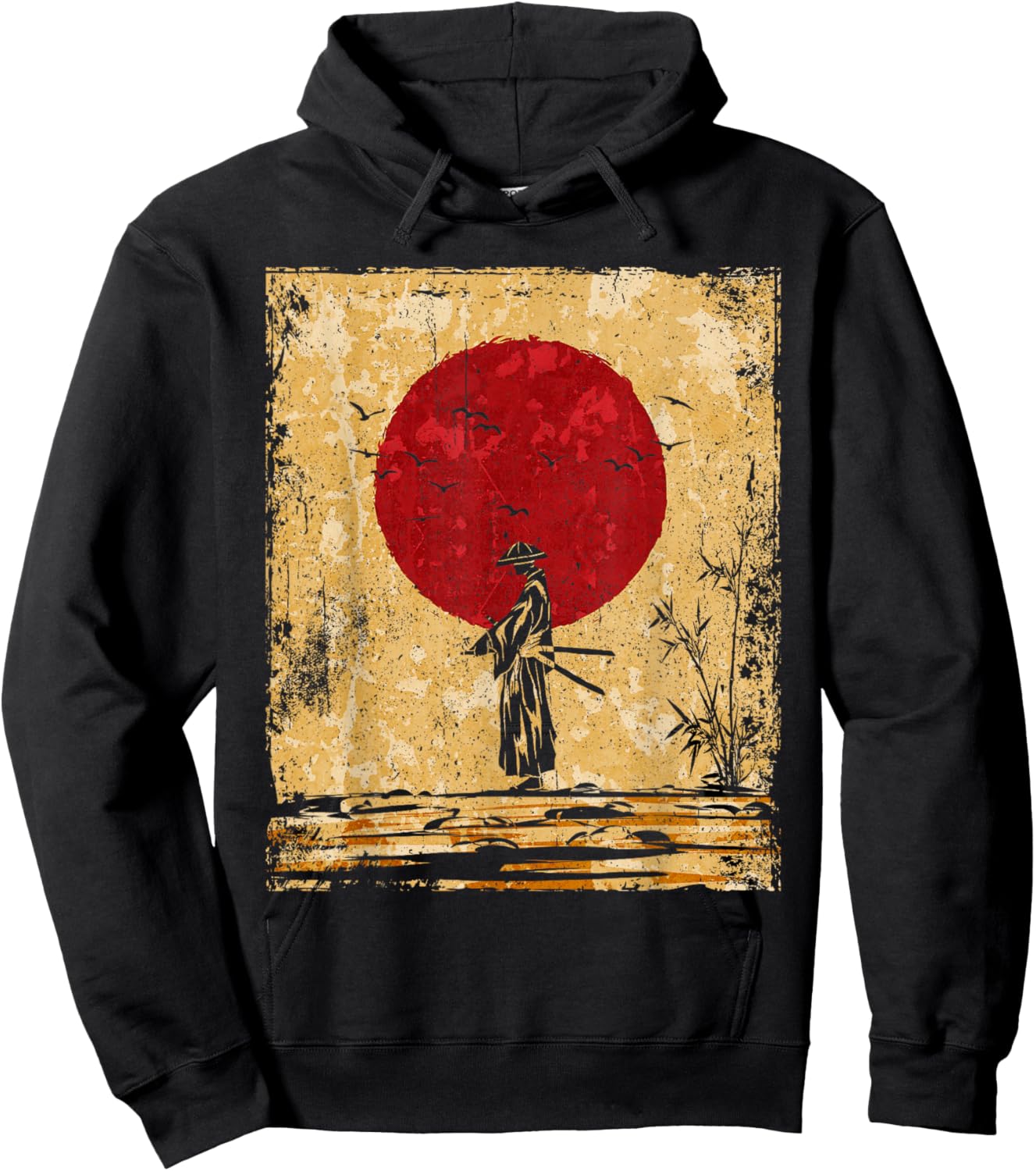 Samurai Japanese Art Vintage Fighter Retro Hoodie - Hoodie | Black