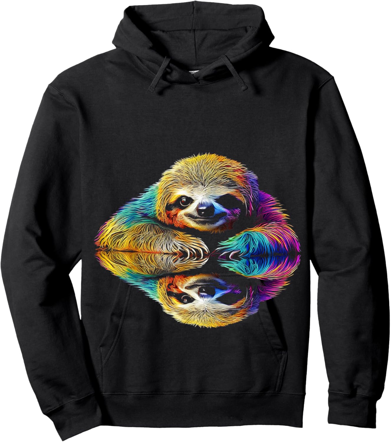 Sloth Abstract Cute Animal Colorful Art Graphic Sloth Hoodie - Hoodie | Black