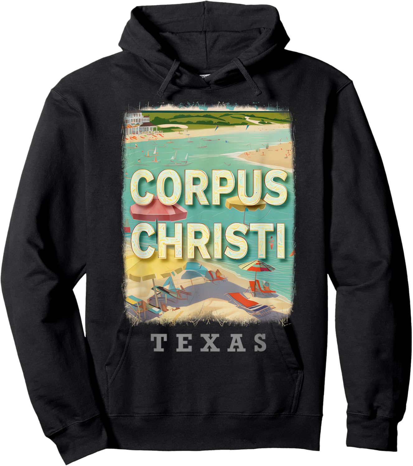 Corpus Christi Texas TX Beachside Bliss SD690 Hoodie - Hoodie | Black