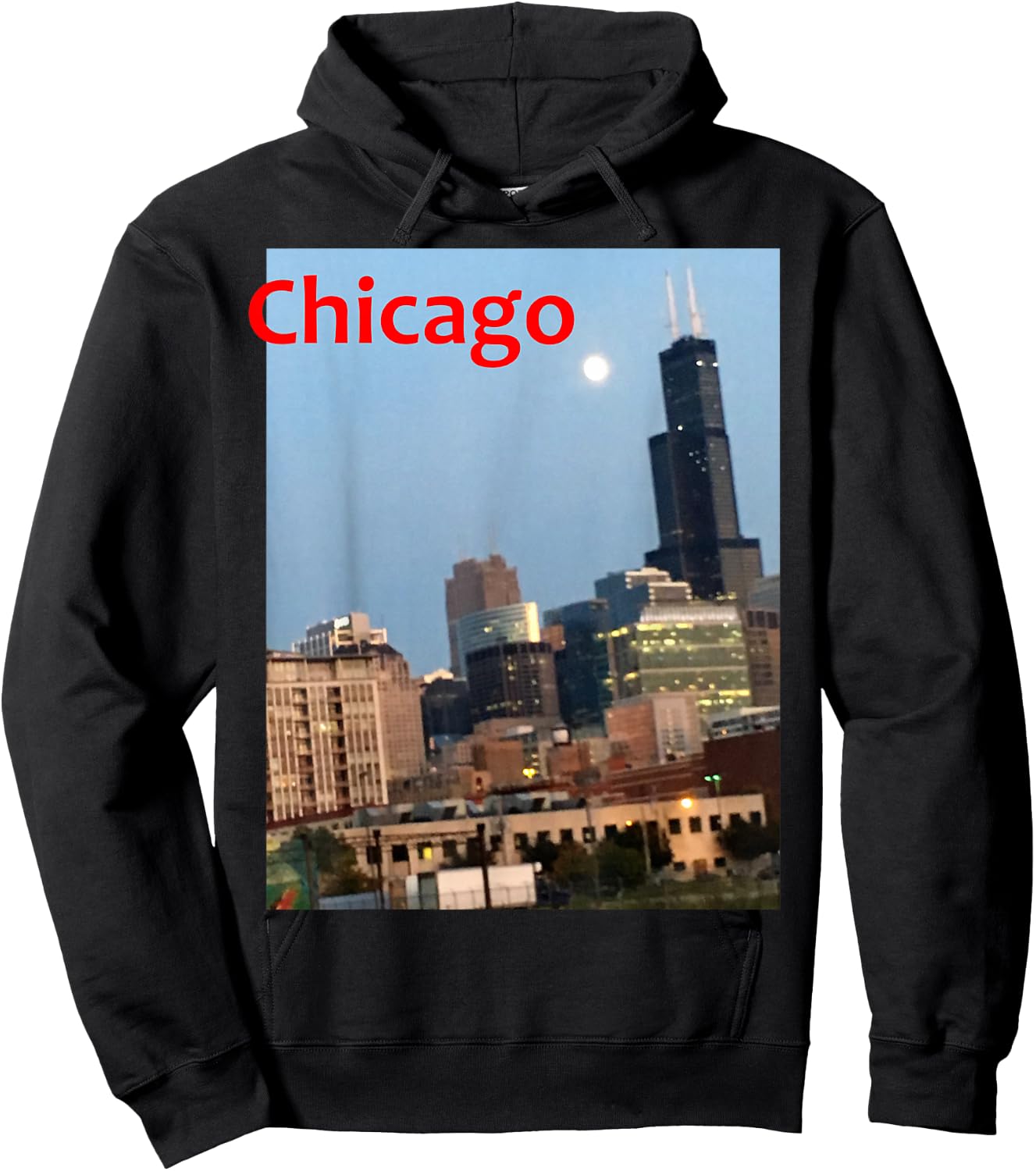 Chicago Photo Willis Tower Hoodie - Hoodie | Black