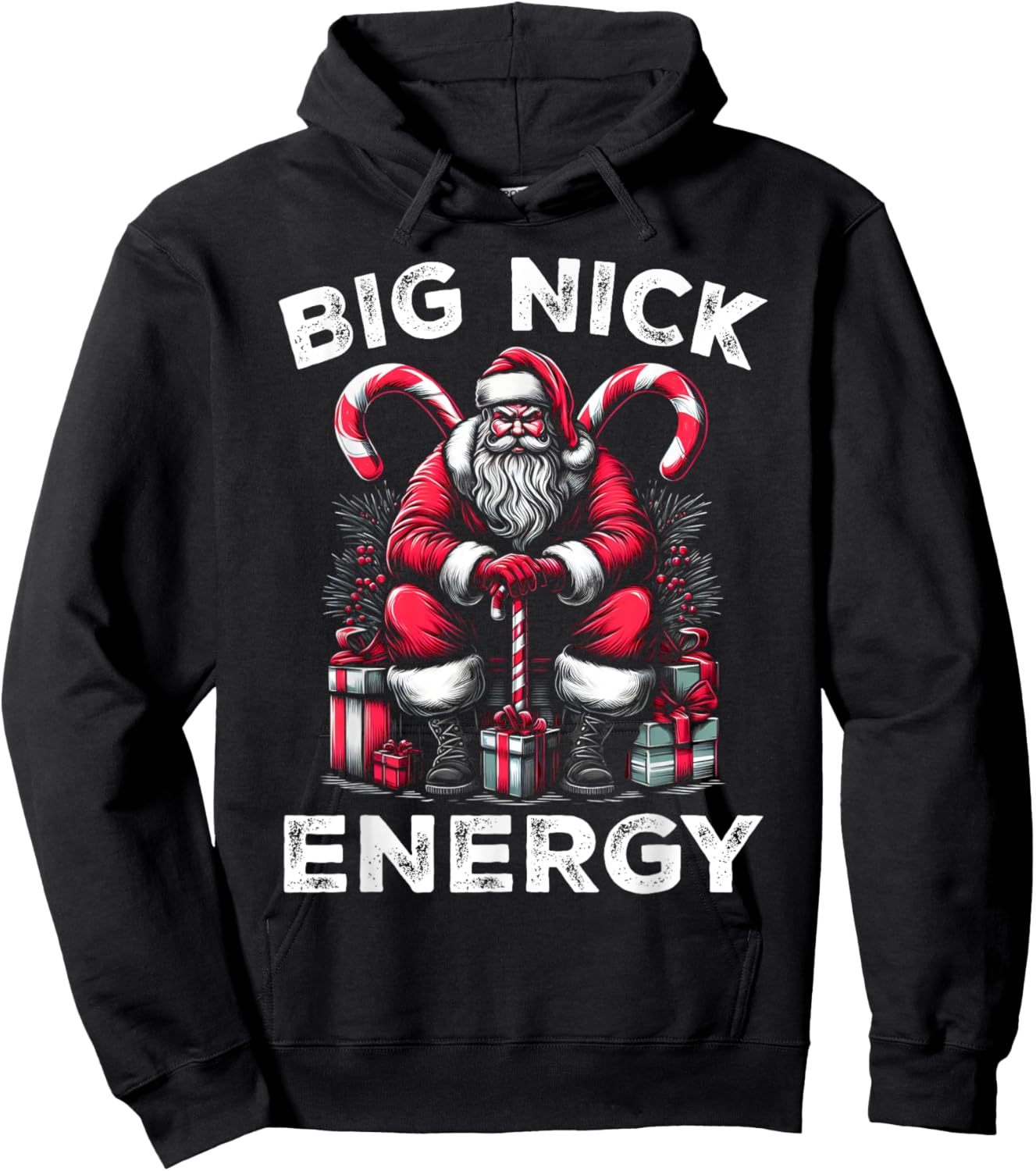 Big Nick Energy Funny Santa Claus Christmas Men Women Kids Hoodie - Hoodie | Black