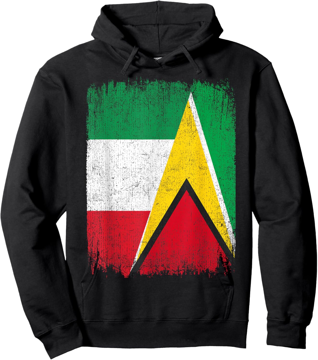Half Italy Guyana Flag Italian Guyanese Pride Roots Hoodie - Hoodie | Black