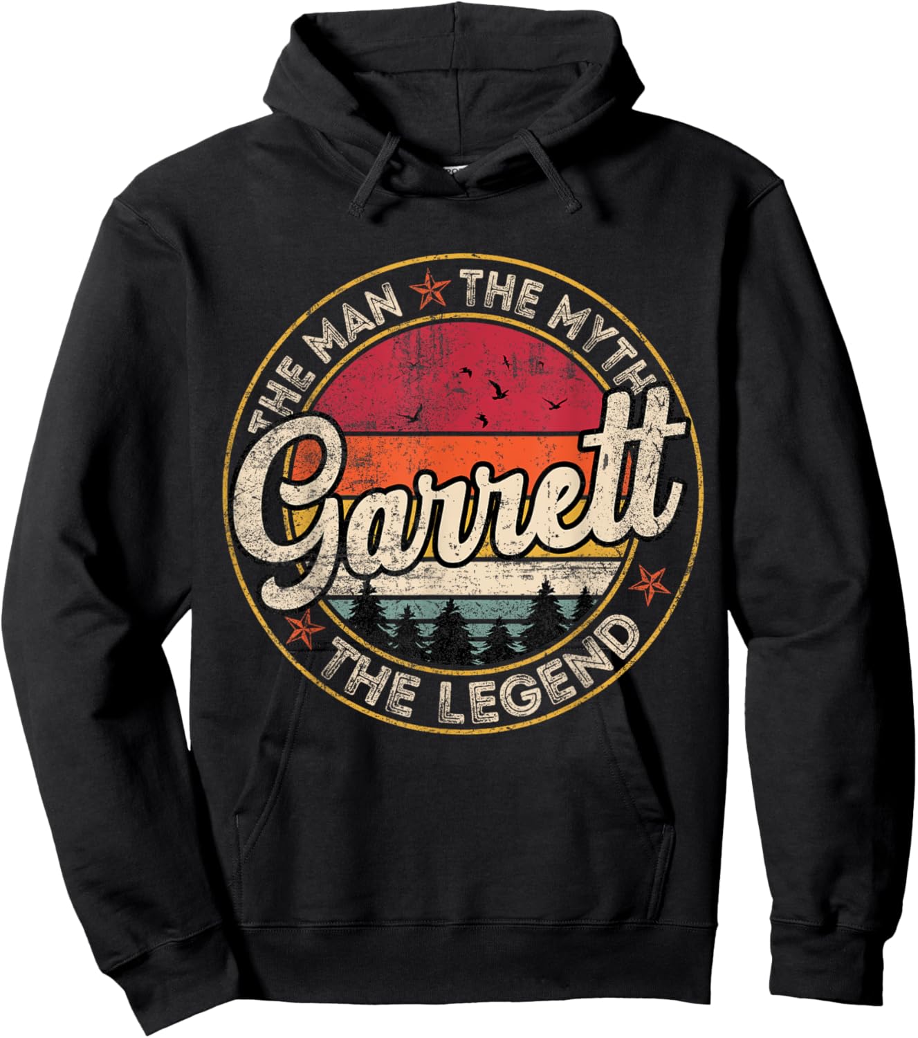 Garrett The Man The Myth The Legend Personalized Name Hoodie - Hoodie | Black